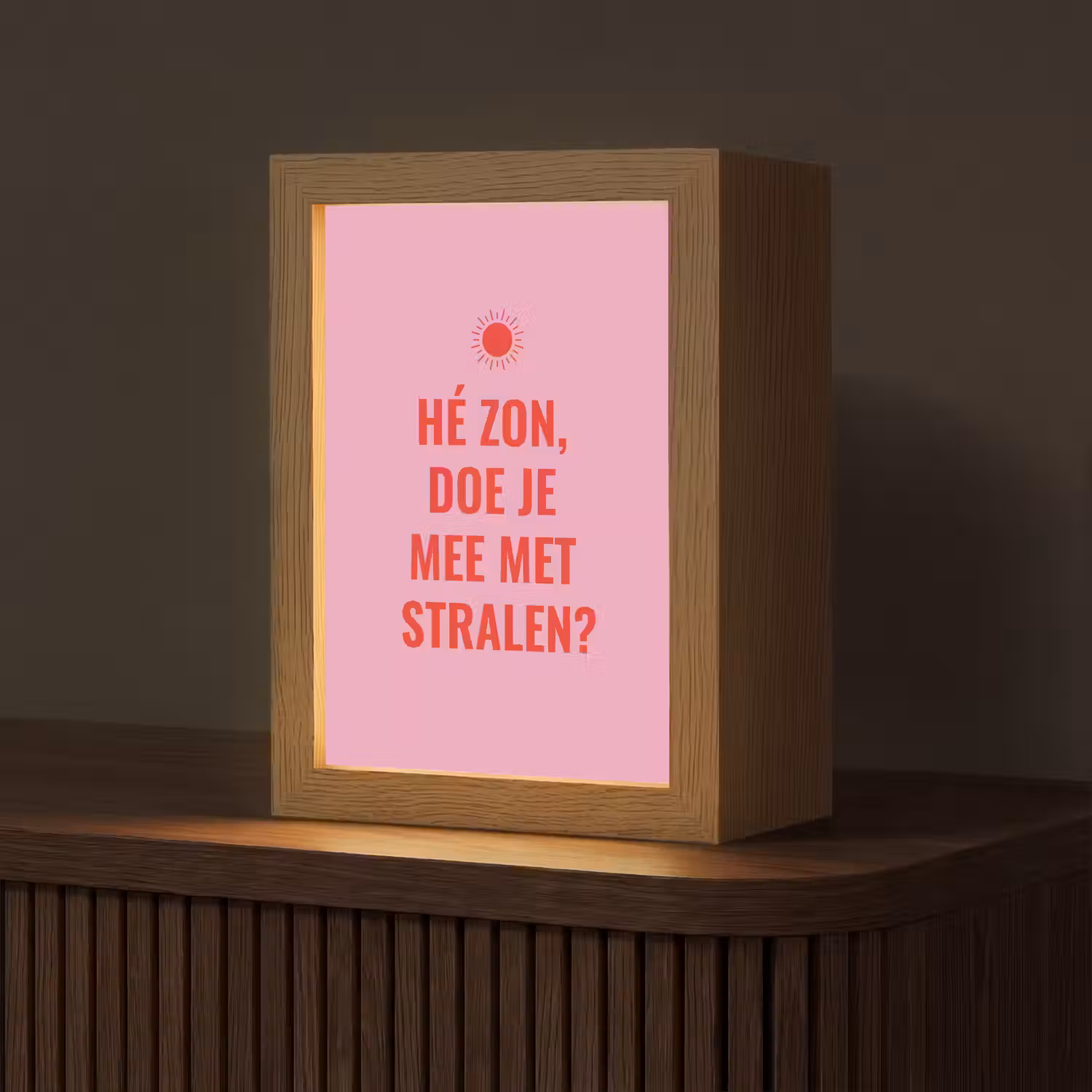 Roze - Zon - Quote Light Box met kabel (Tafellamp) klein -z3d_website