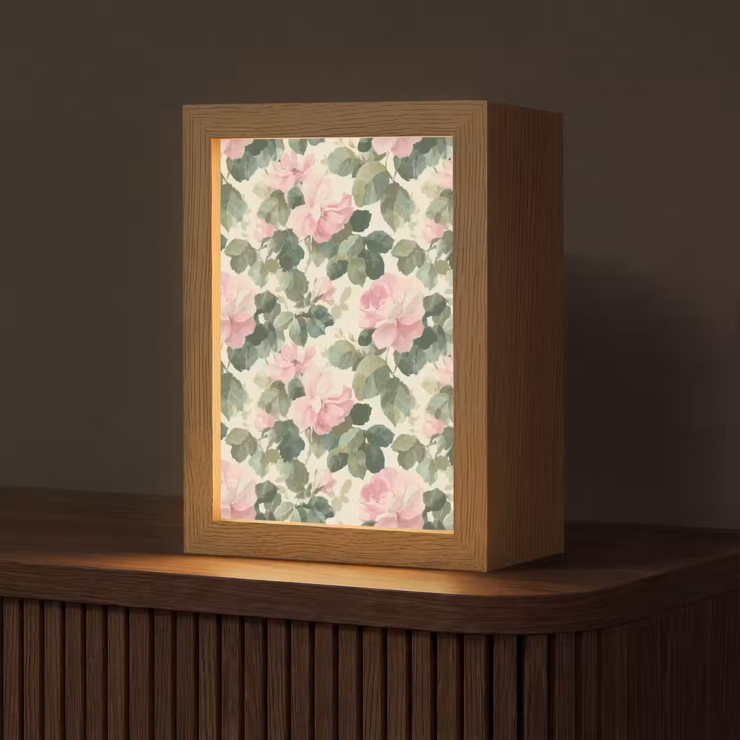 Rozen - Botanisch - Roze Light Box met kabel (Tafellamp) klein 925 -z3d_website