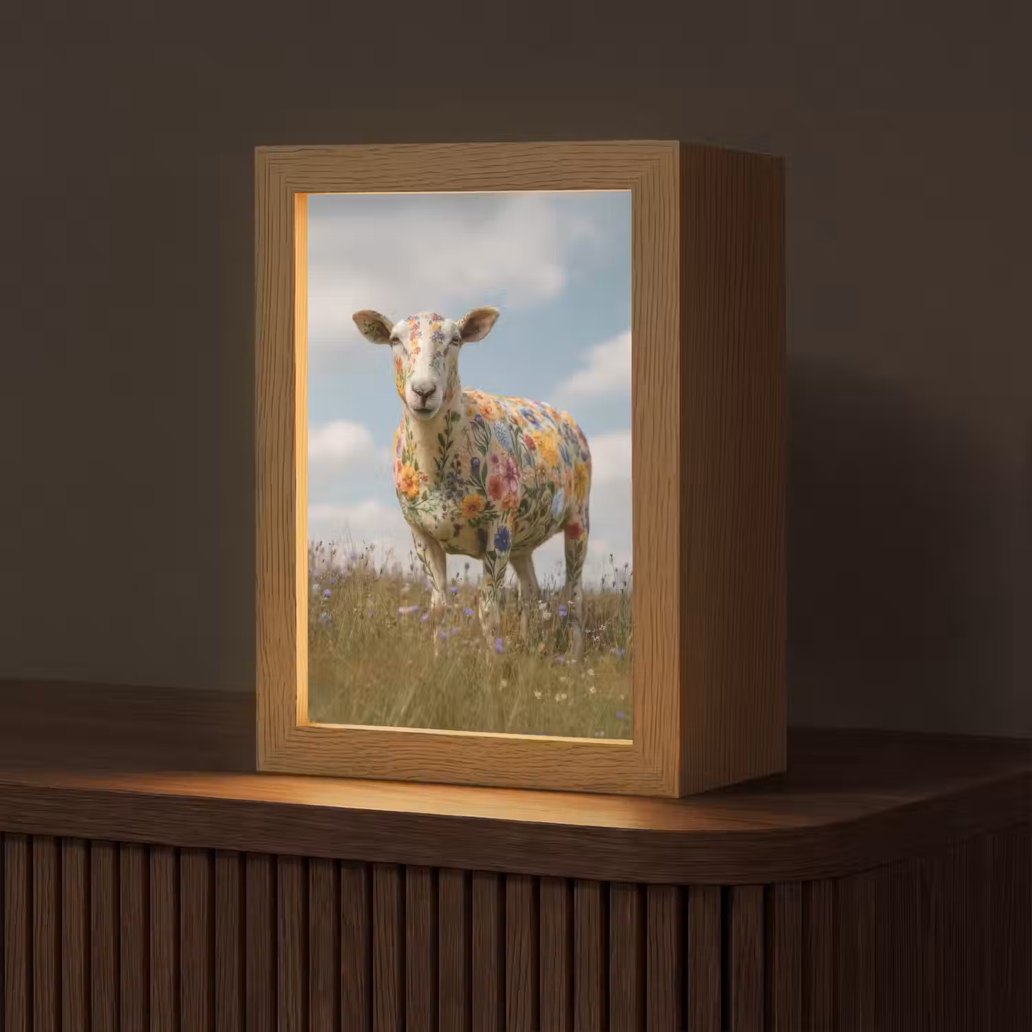 Schaap - Bloemen - Weide Light Box met kabel (Tafellamp) klein -z3d_website