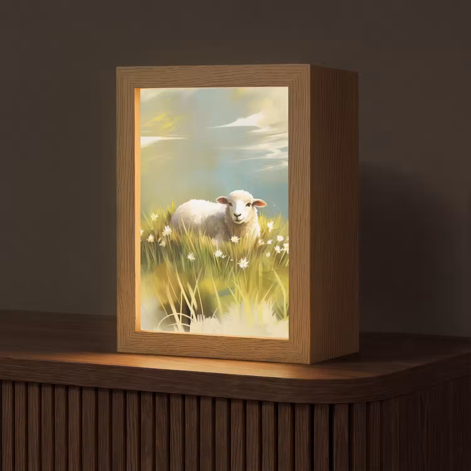 Schaap - Weide - Groen Light Box met kabel (Tafellamp) klein -z3d_website