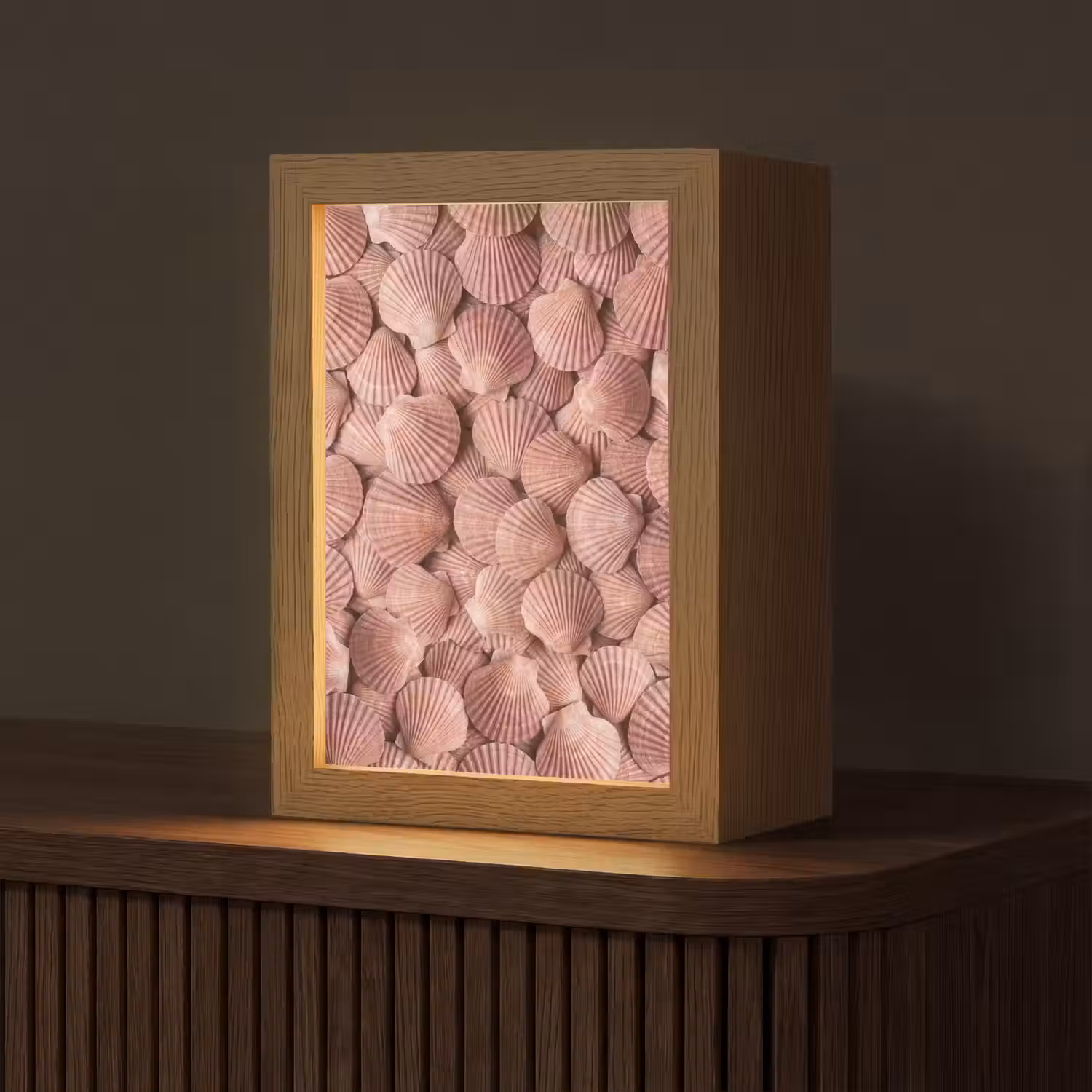 Schelpen - Patroon - Roze Light Box met kabel (Tafellamp) klein -z3d_website