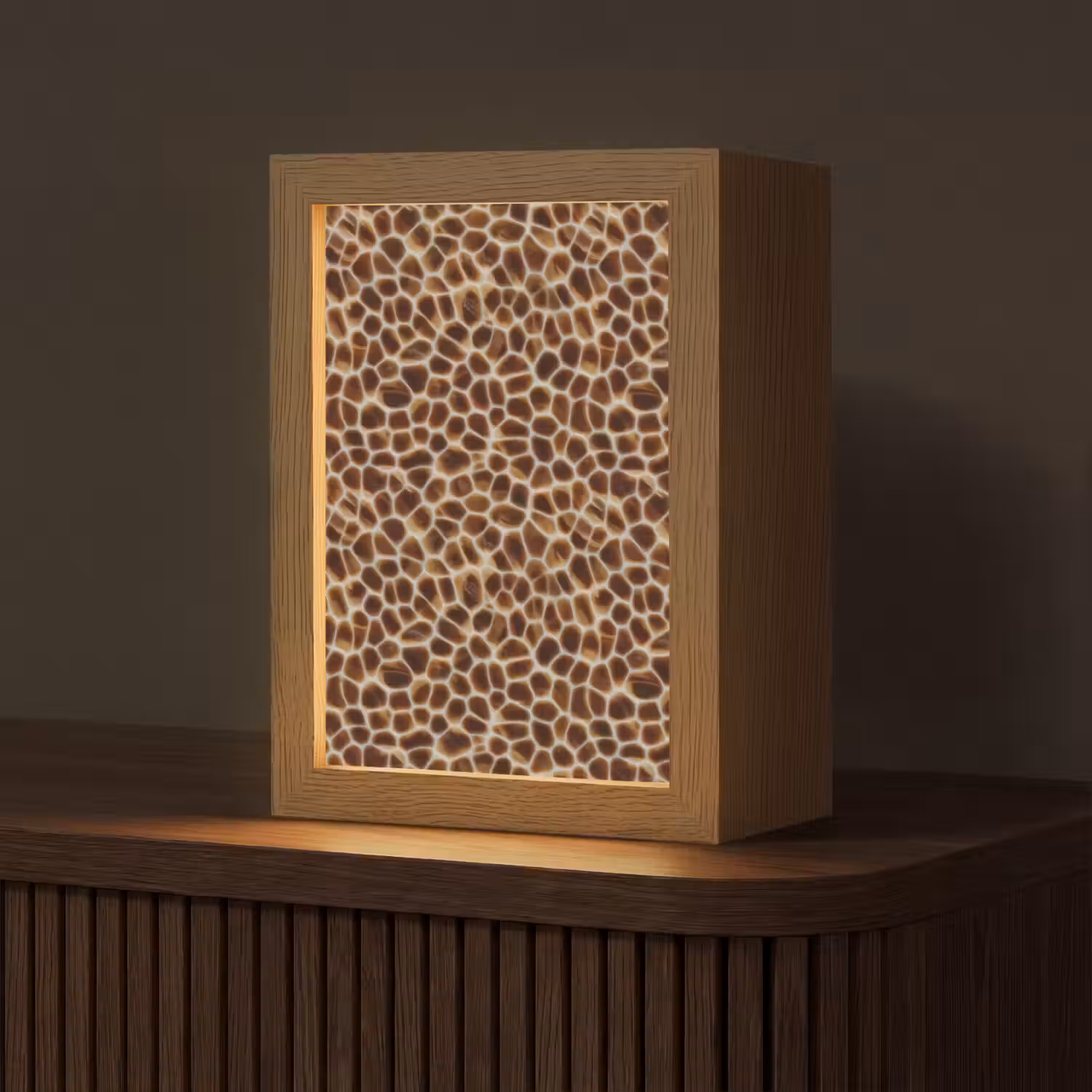 Schildpad - Patroon - Bruin Light Box met kabel (Tafellamp) klein 925 -z3d_website