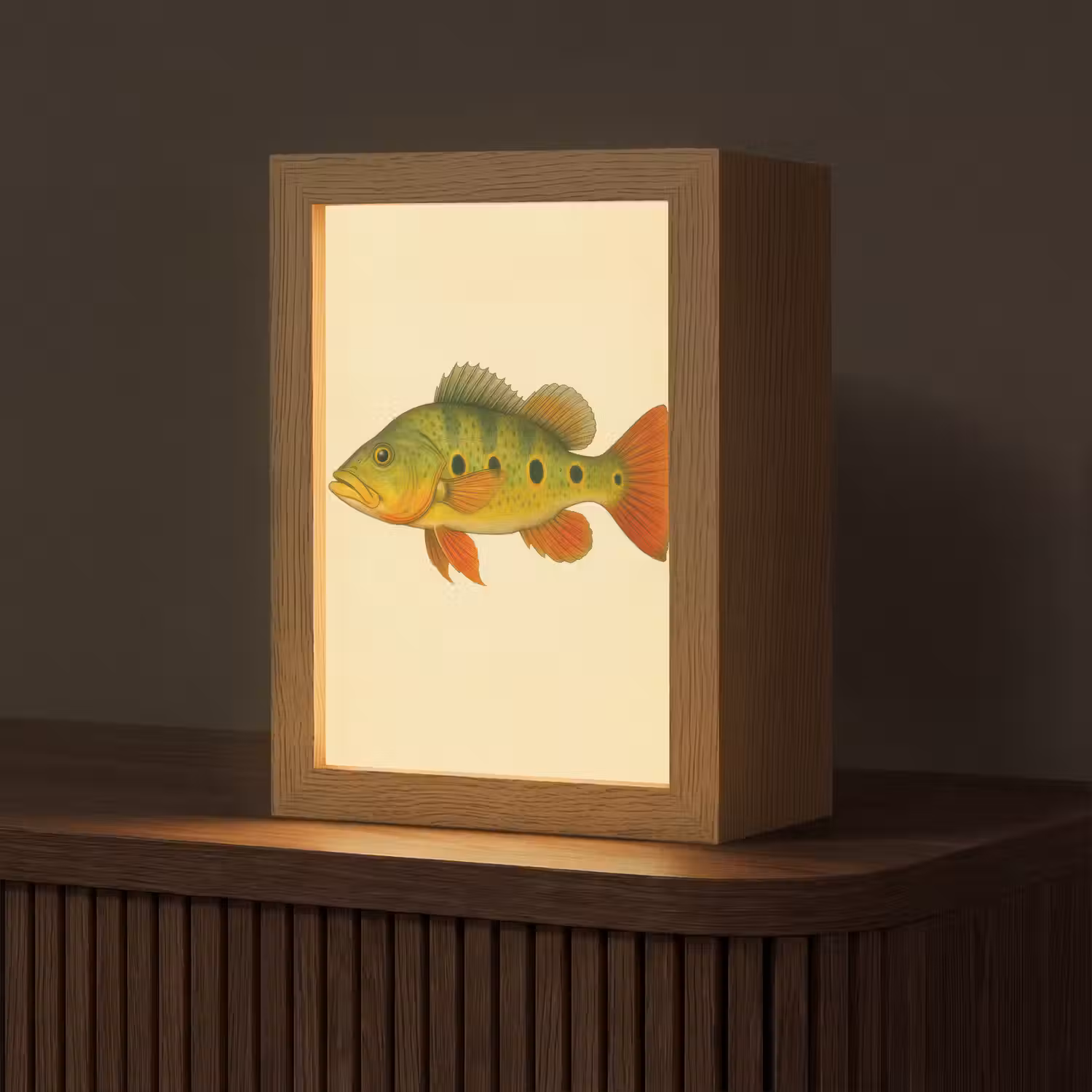 Schubben - Vis - Groen - Illustratie Light Box met kabel (Tafellamp) klein -z3d_website