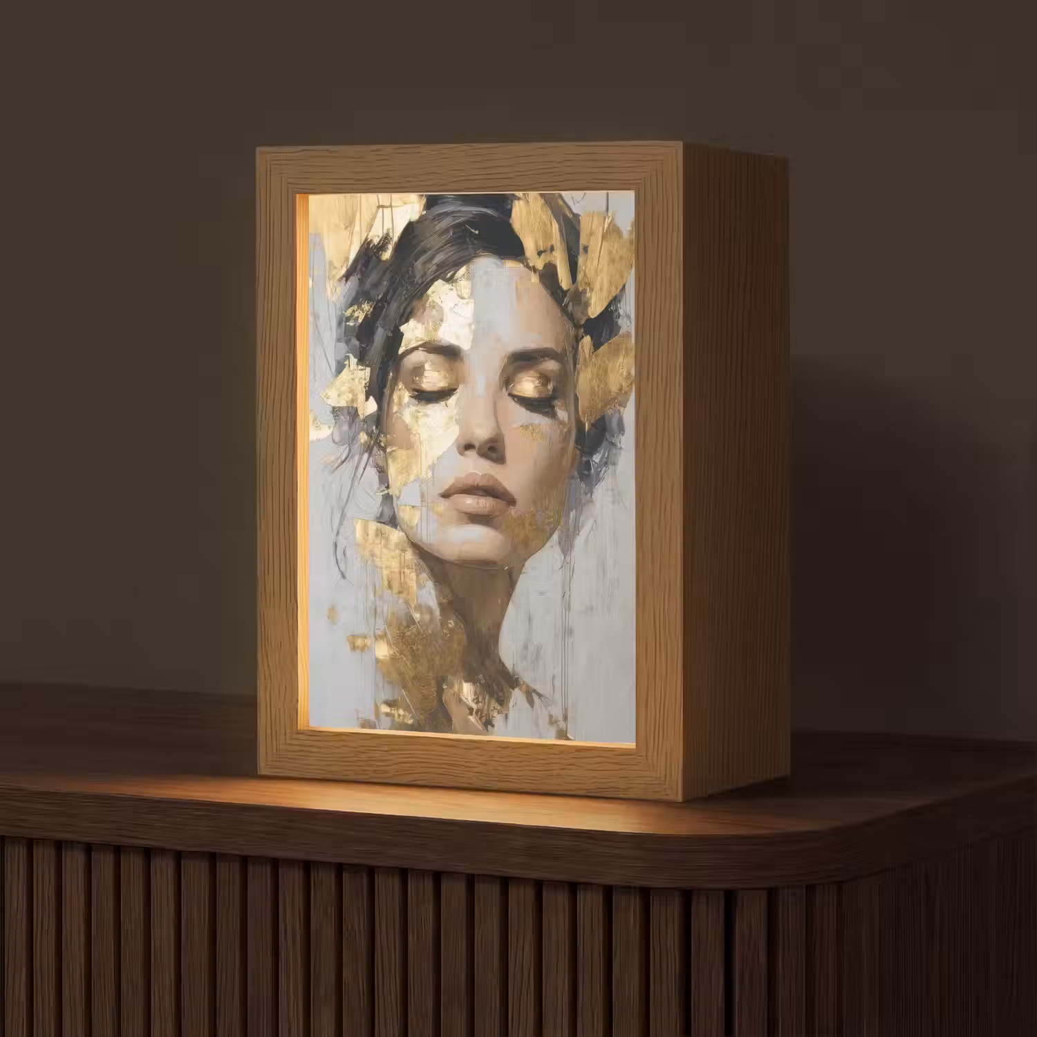 Sierlijk - Vrouw - Goud - Ogen Light Box met kabel (Tafellamp) klein -z3d_website