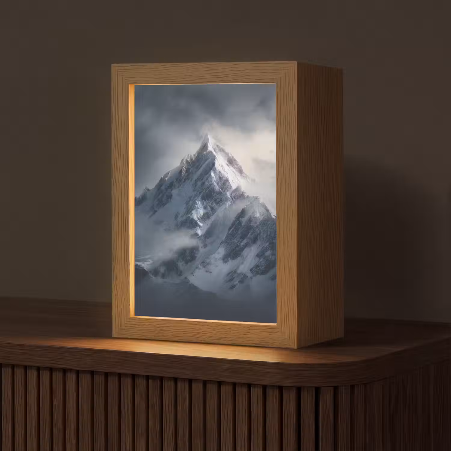 Sneeuw - Berg - Wolken Light Box met kabel (Tafellamp) klein -z3d_website