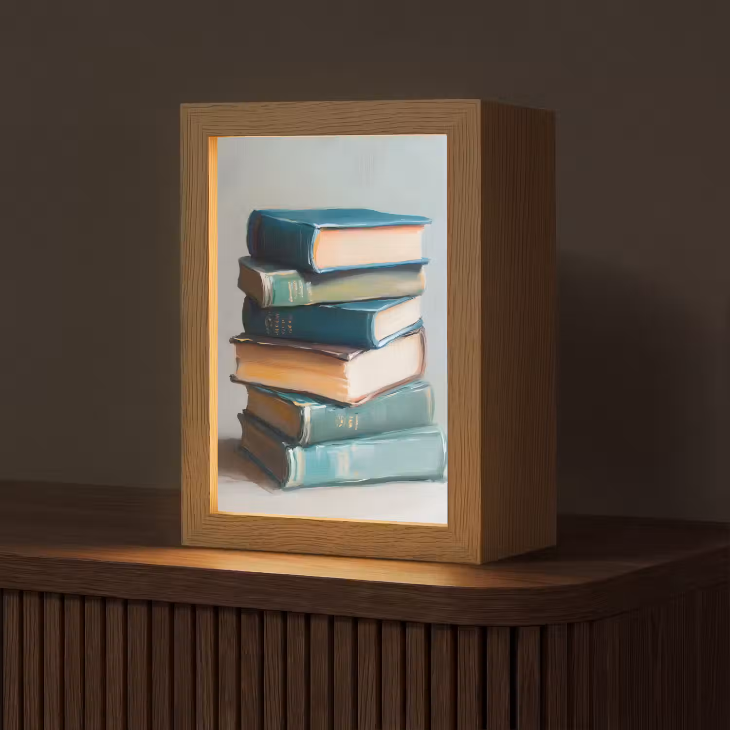 Stapel - Boeken - Groen - Daglicht Light Box met kabel (Tafellamp) klein -z3d_website