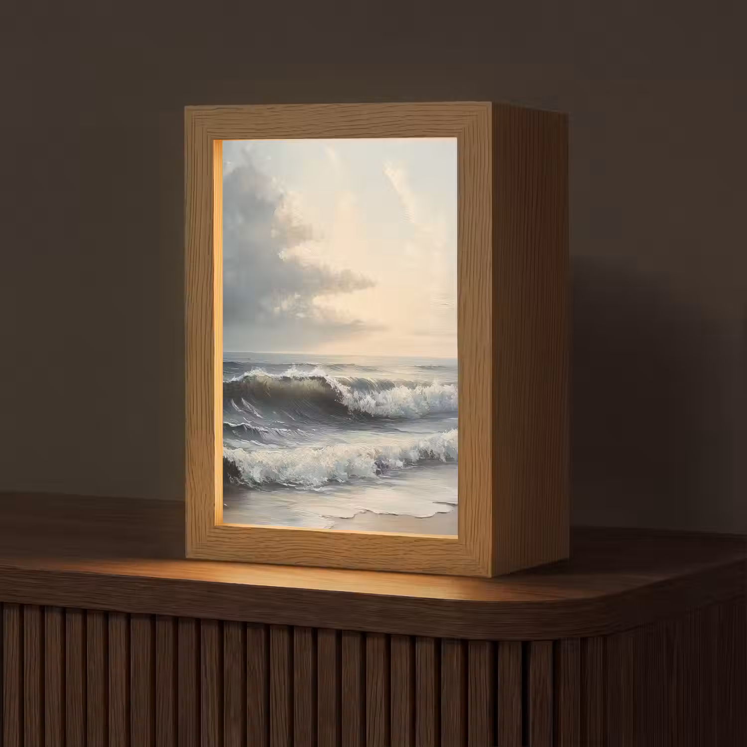 Strand - Zee - Zonsondergang Light Box met kabel (Tafellamp) klein -z3d_website