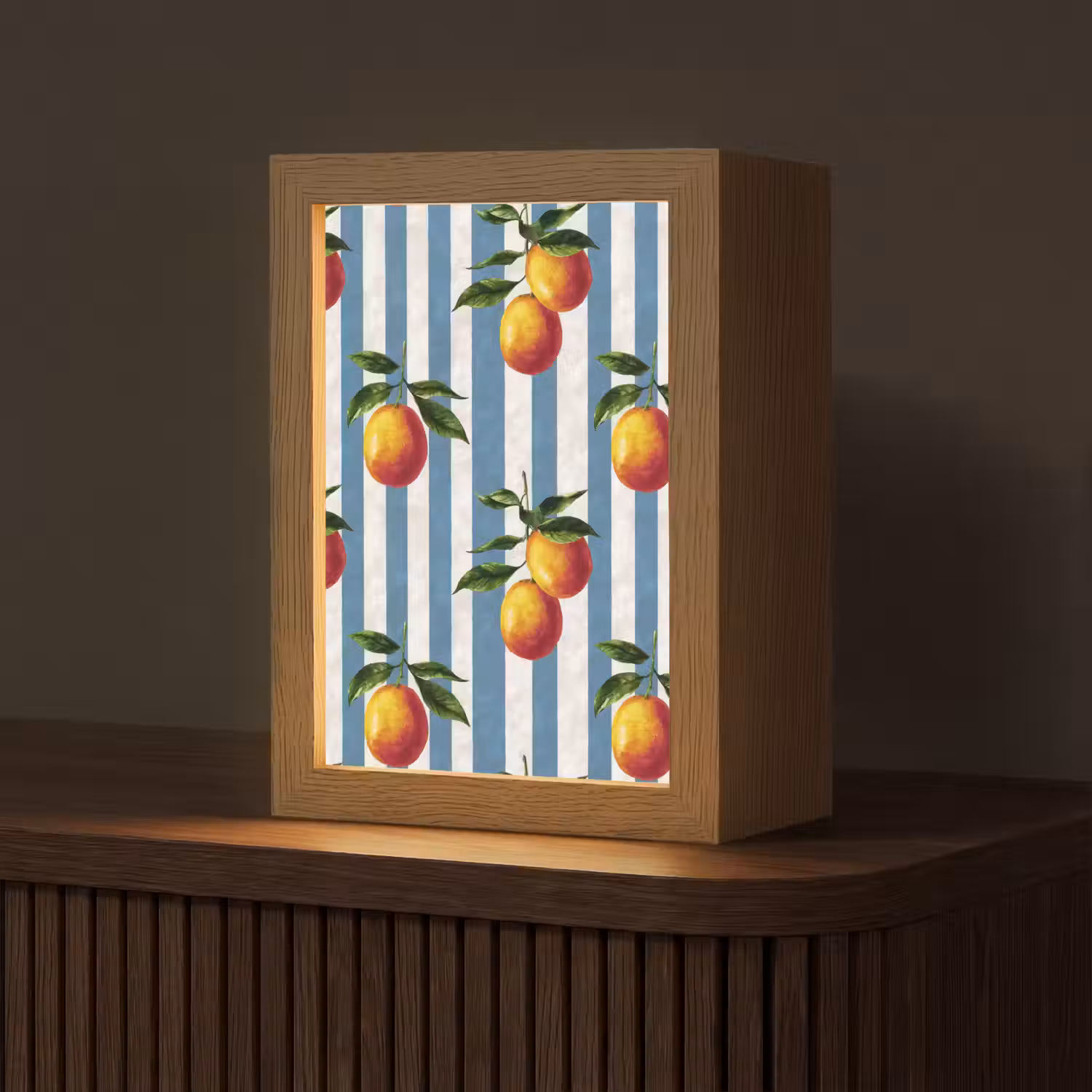 Strepen - Citroen - Blauw Light Box met kabel (Tafellamp) klein 925 -z3d_website
