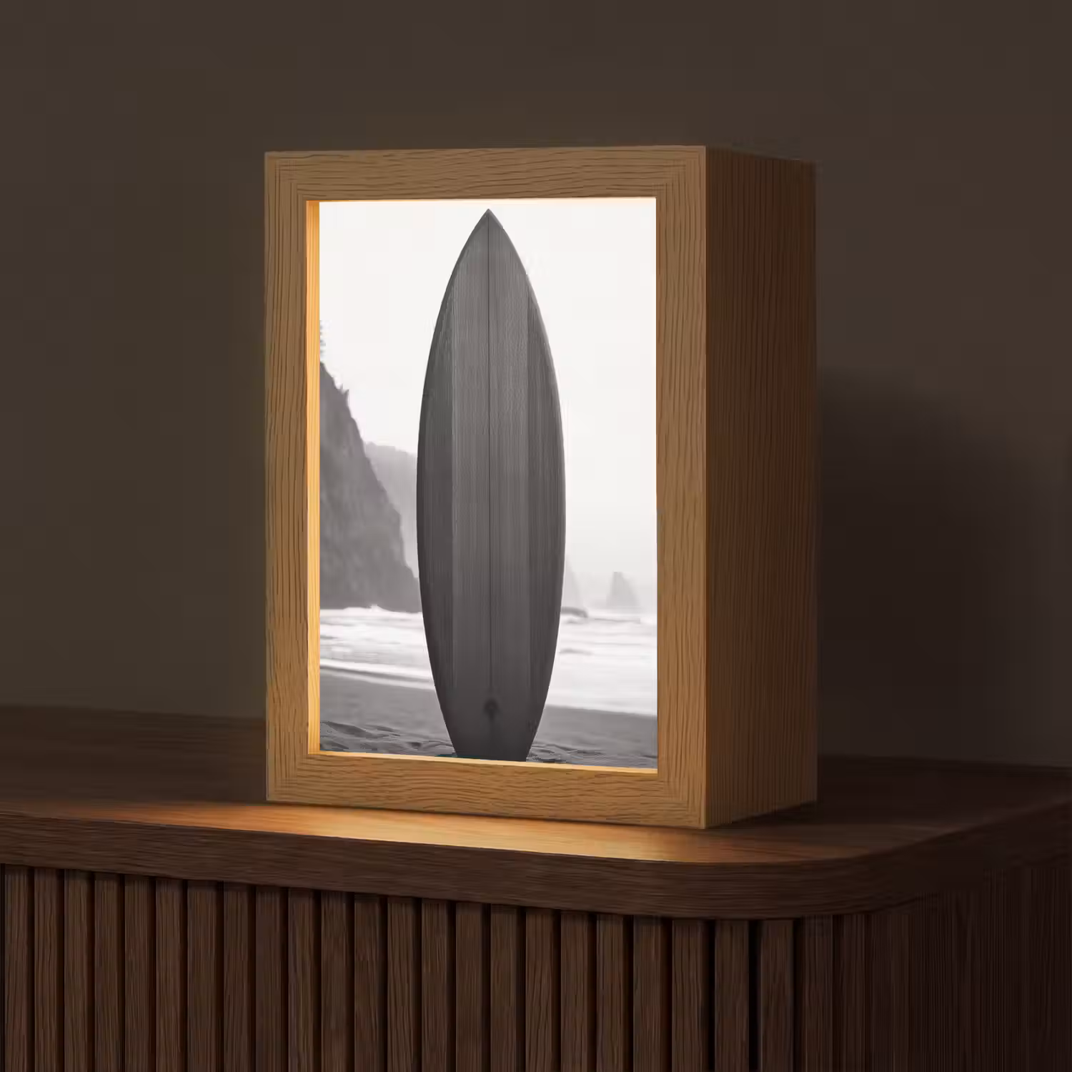 Surfplank - Zand - Zee Light Box met kabel (Tafellamp) klein -z3d_website