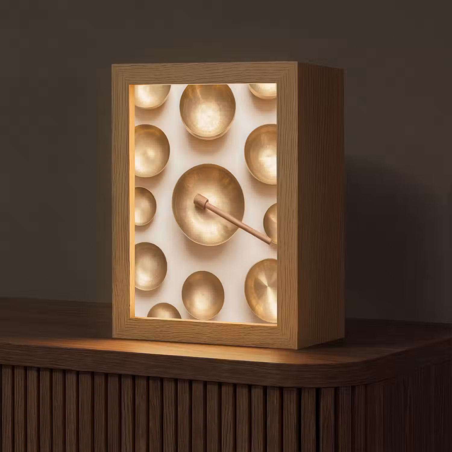 Symmetrisch - Goud - Brons - Balans Light Box met kabel (Tafellamp) klein -z3d_website