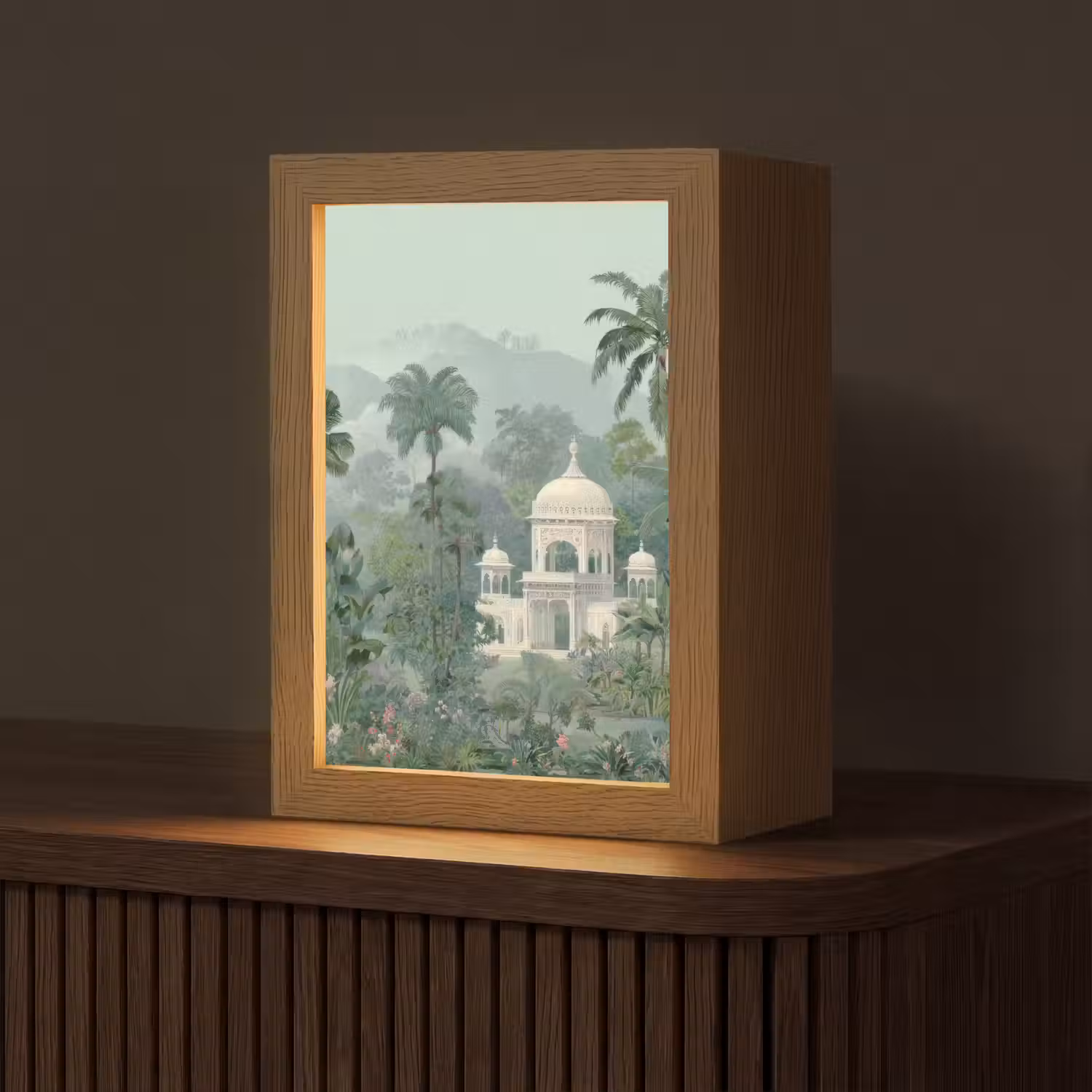 Tropische tuin - Koepelgebouw - Bloemen Light Box met kabel (Tafellamp) klein -z3d_website