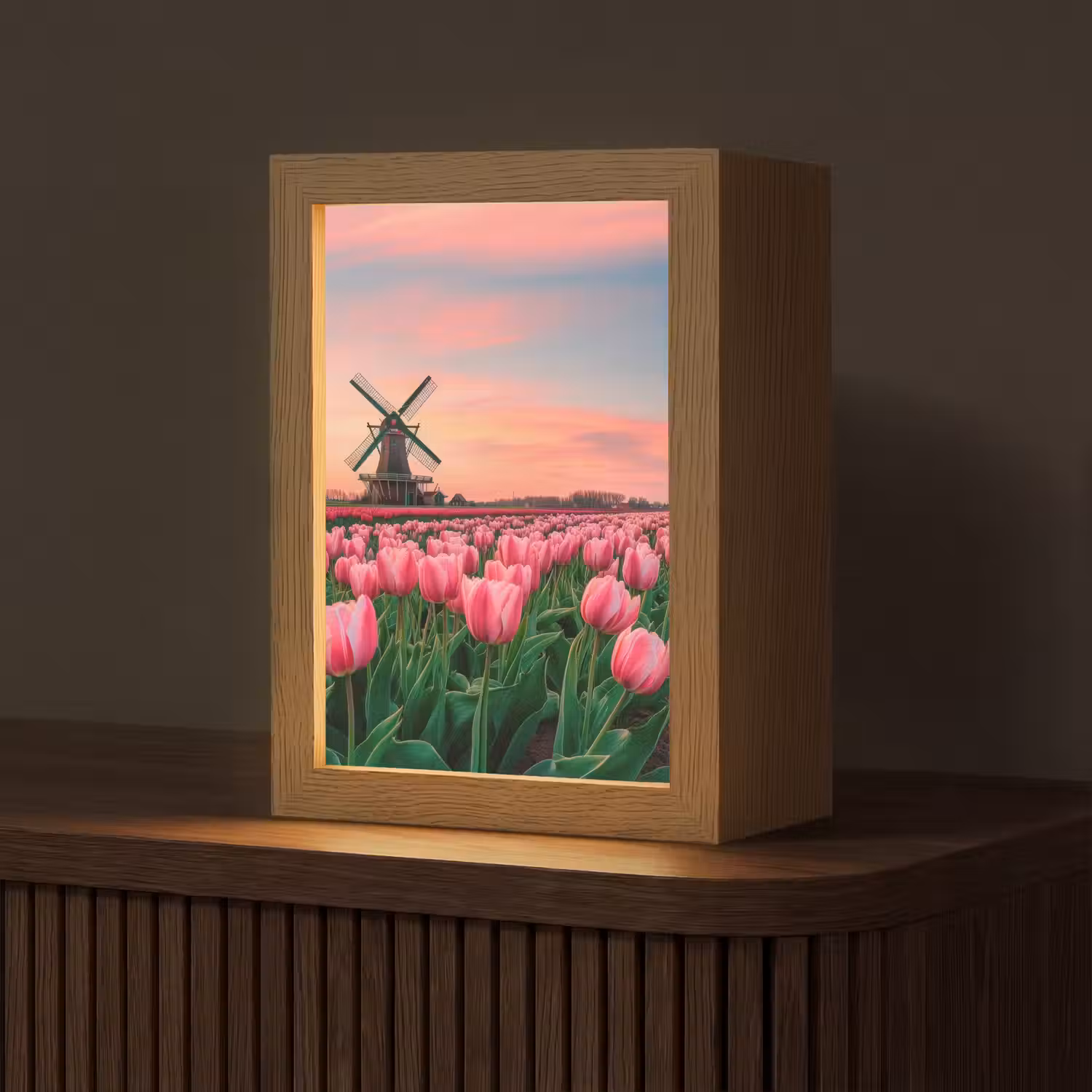 Tulpen - Molen - Nederland Light Box met kabel (Tafellamp) klein -z3d_website