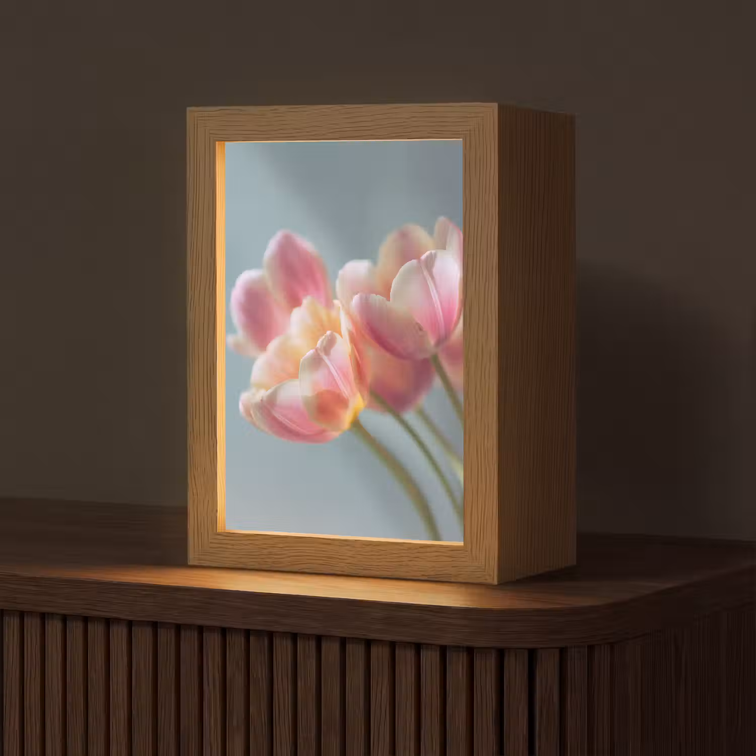Tulpen - Roze - Stelen Light Box met kabel (Tafellamp) klein -z3d_website
