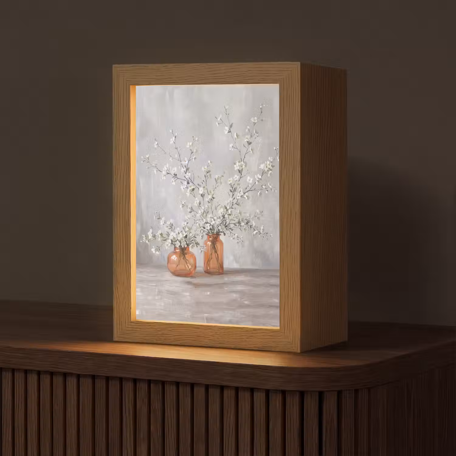 Vazen - Bloemen - Oranje Light Box met kabel (Tafellamp) klein -z3d_website