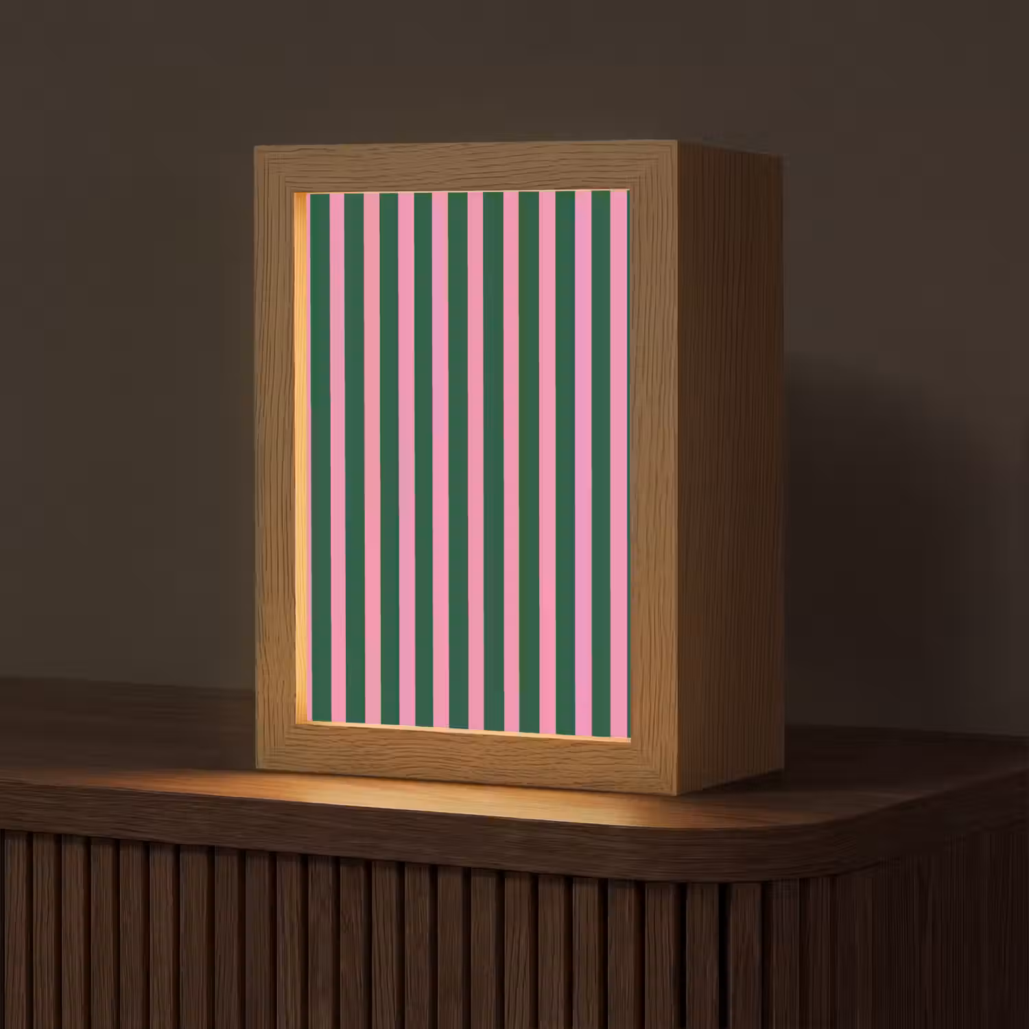 Verticale strepen - Groen - Roze Light Box met kabel (Tafellamp) klein 925 -z3d_website