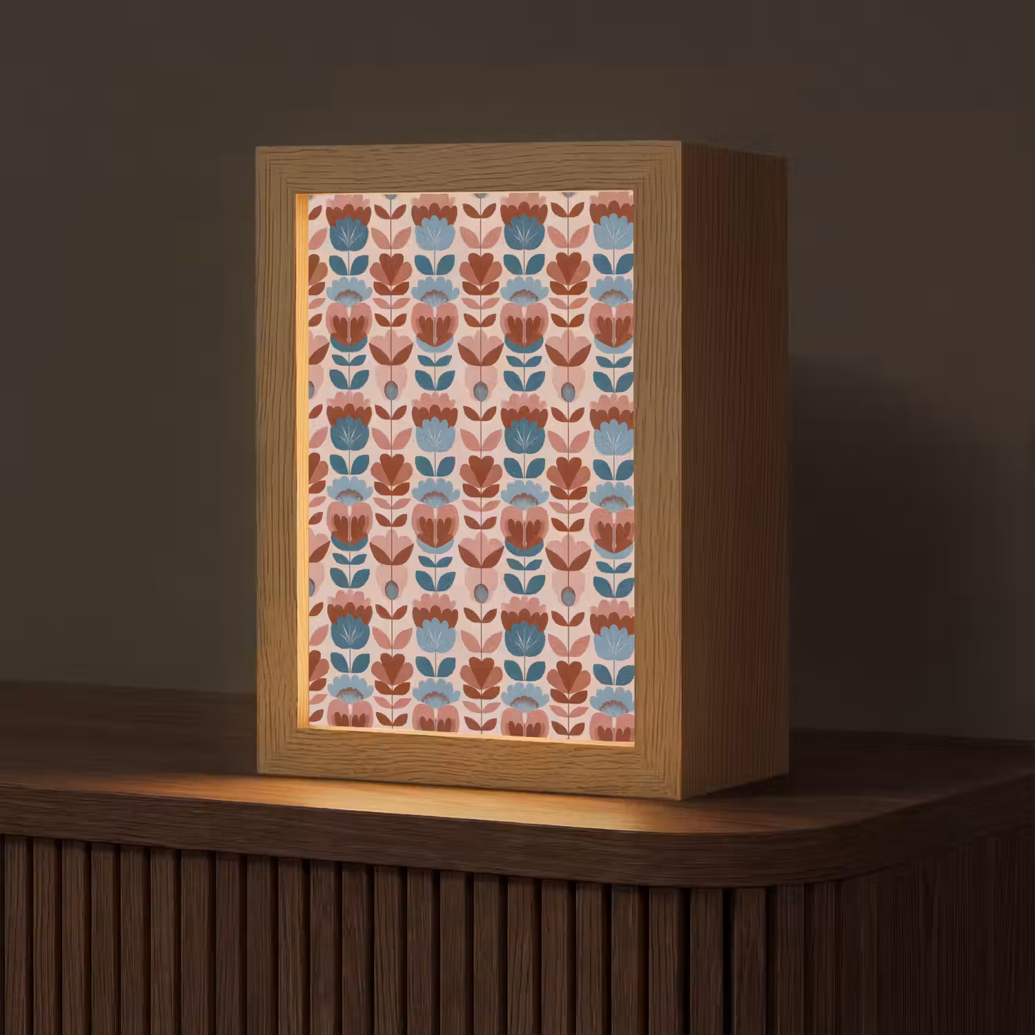 Vintage - Motief - Kleurrijk Light Box met kabel (Tafellamp) klein 925 -z3d_website