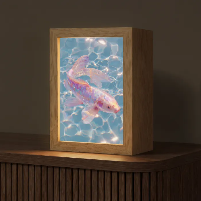 Vis - Water - Blauw - Licht Light Box met kabel (Tafellamp) klein -z3d_website