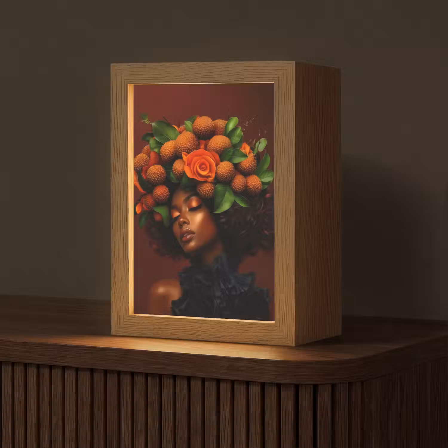 Vrouw - lychee - exotisch Light Box met kabel (Tafellamp) klein -z3d_website