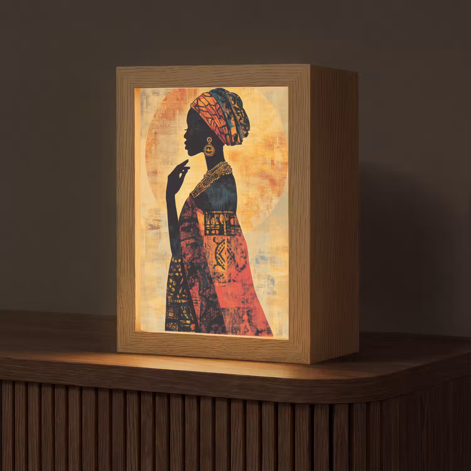 Vrouw - Silhouet - Patronen - Sierlijk Light Box met kabel (Tafellamp) klein -z3d_website