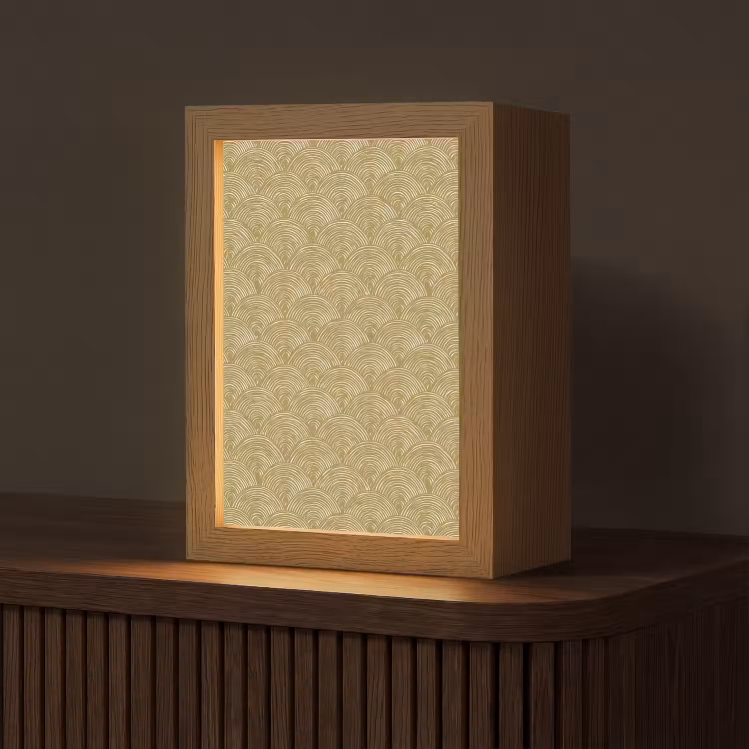 Waaier - Geometrisch - Groen Light Box met kabel (Tafellamp) klein 925 -z3d_website
