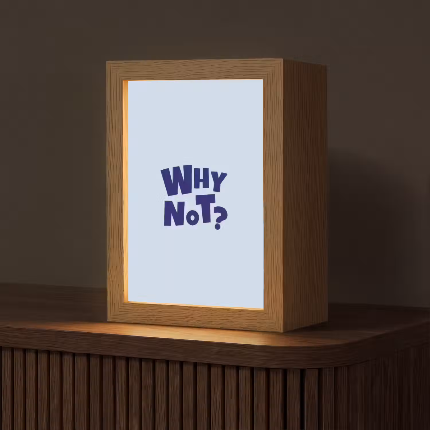 Why not - Blauw - Licht blauw - Quote Light Box met kabel (Tafellamp) klein -z3d_website