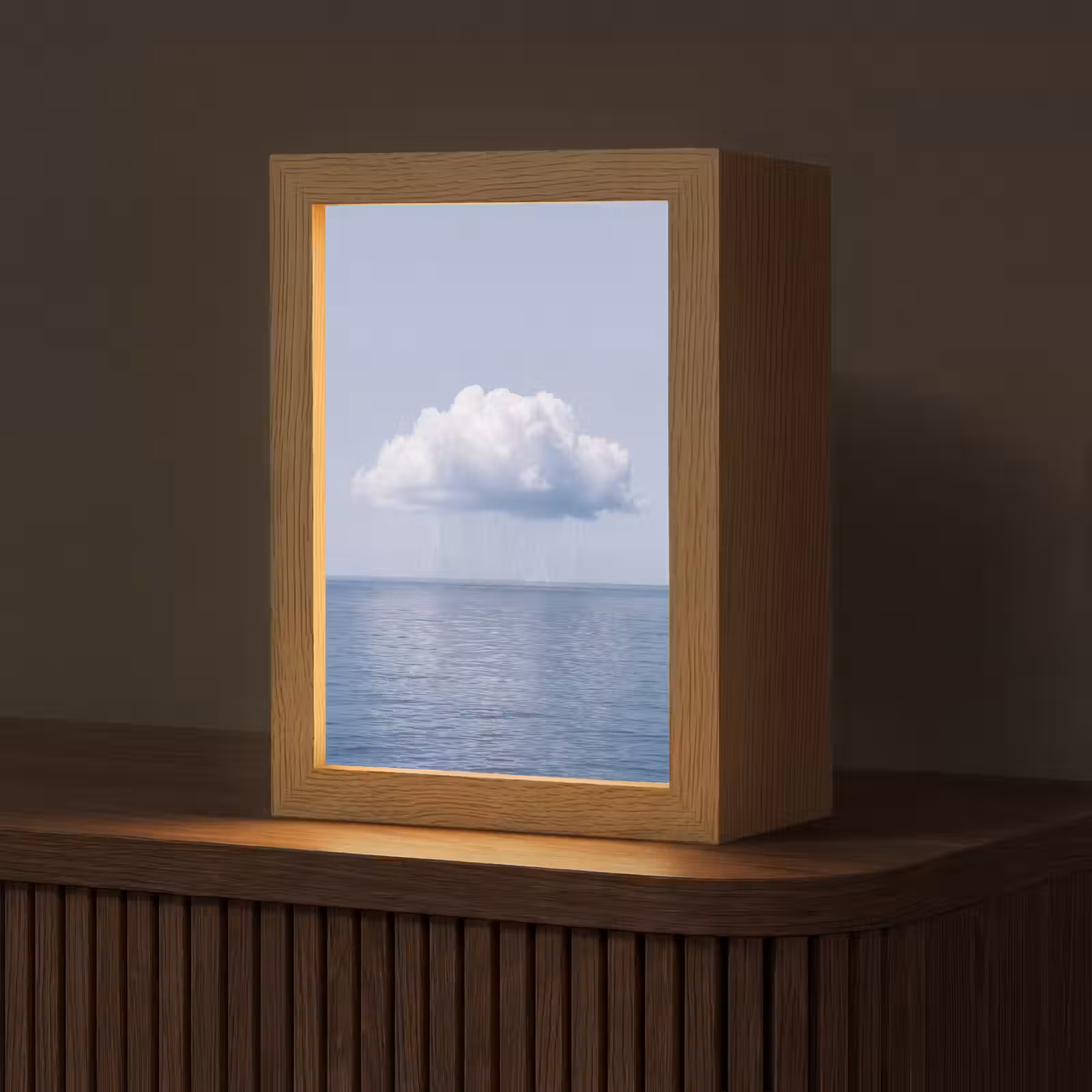 Tafellamp - Wolk - Regen - Natuur - Wolk - Regen - Natuur Light Box met kabel (Tafellamp) klein