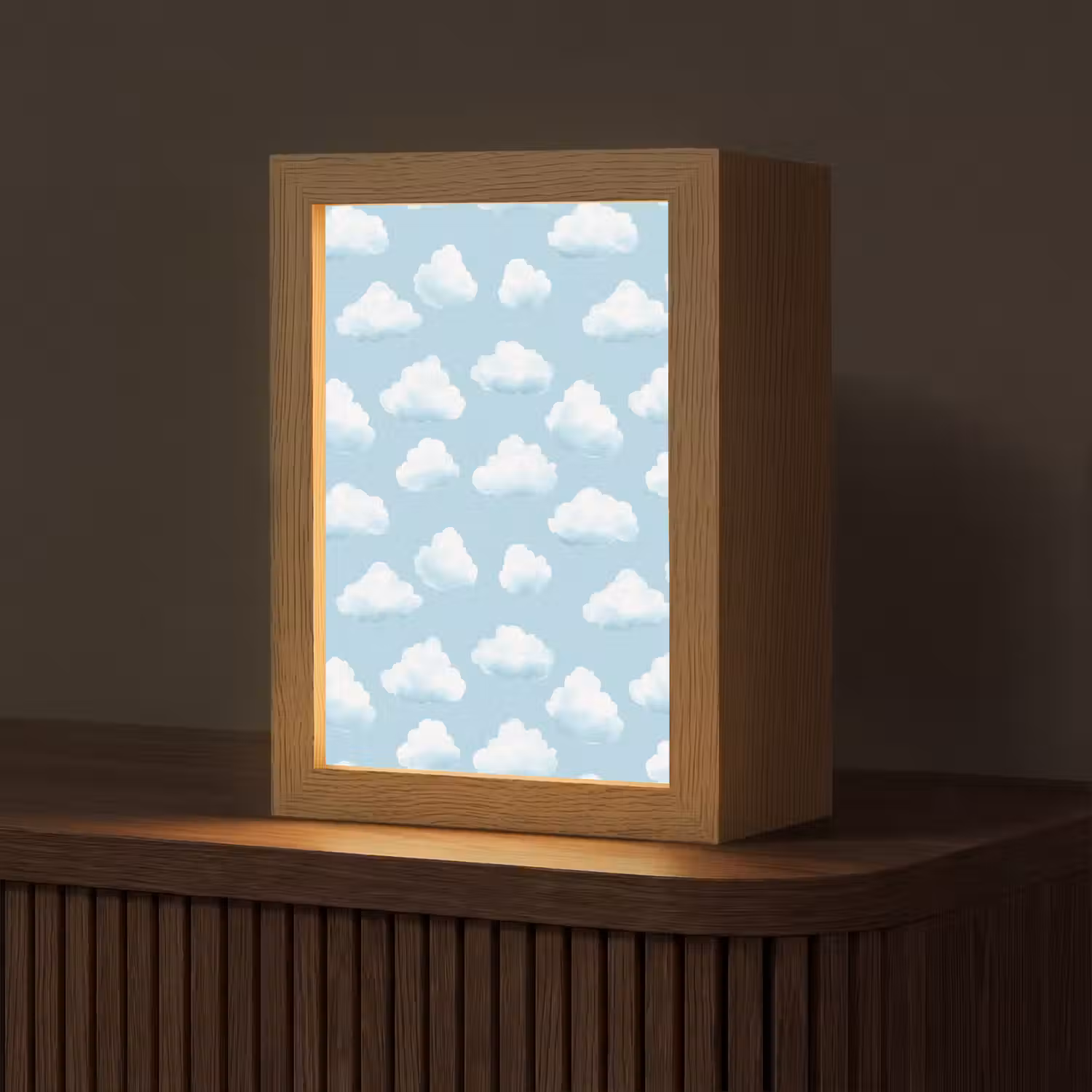 Wolken - Illustratie - Blauw Light Box met kabel (Tafellamp) klein 925 -z3d_website