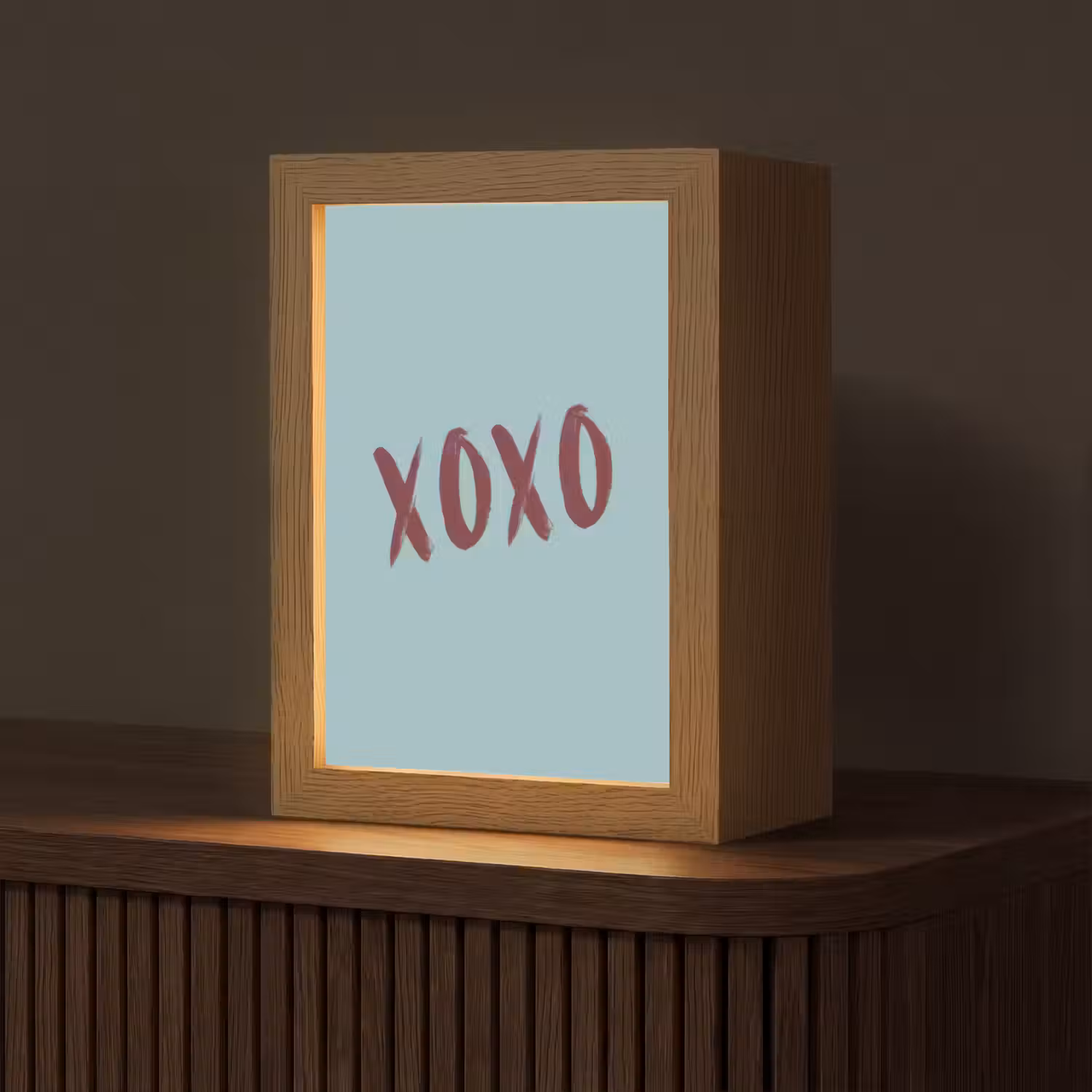 XOXO - Blauw - Rood Light Box met kabel (Tafellamp) klein -z3d_website