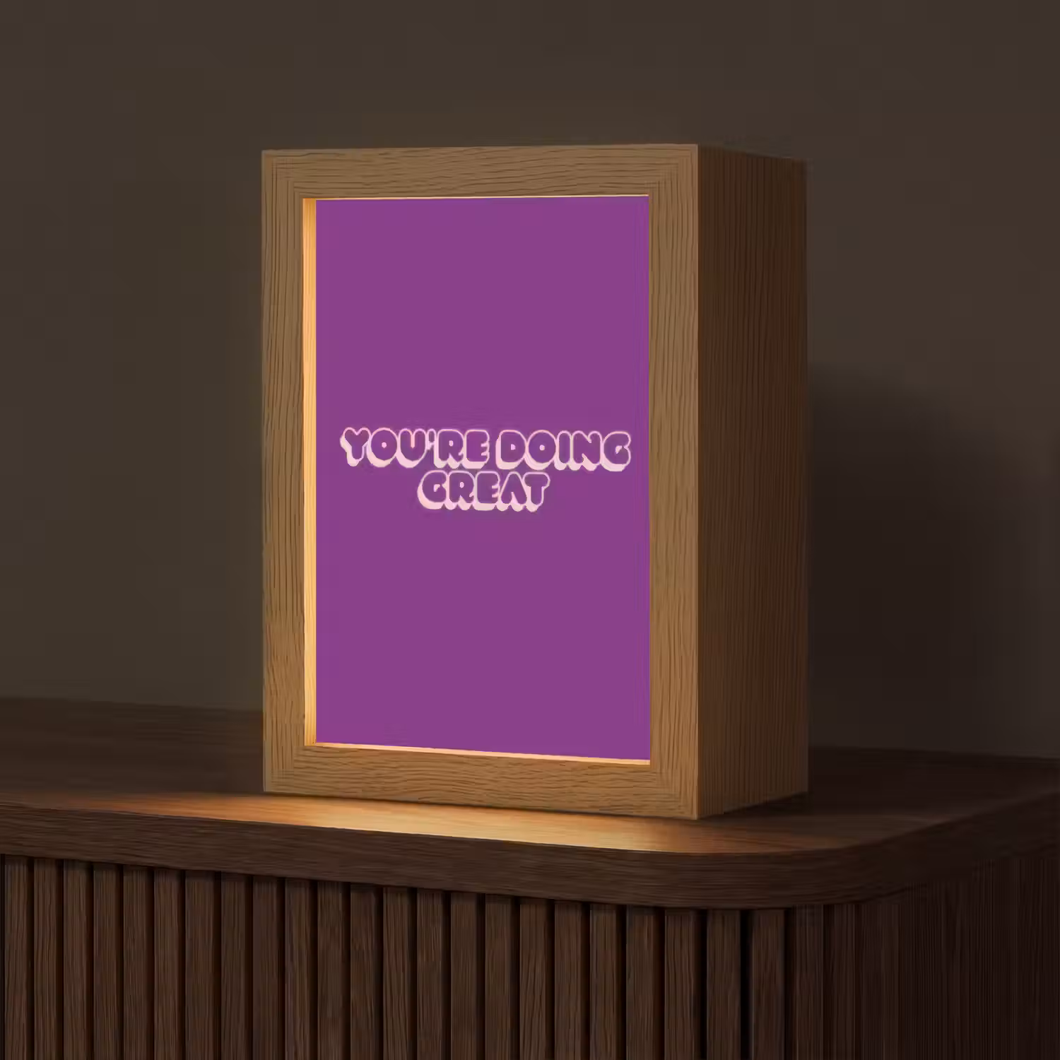 You're doing great - Paars - Bubble letters Light Box met kabel (Tafellamp) klein -z3d_website
