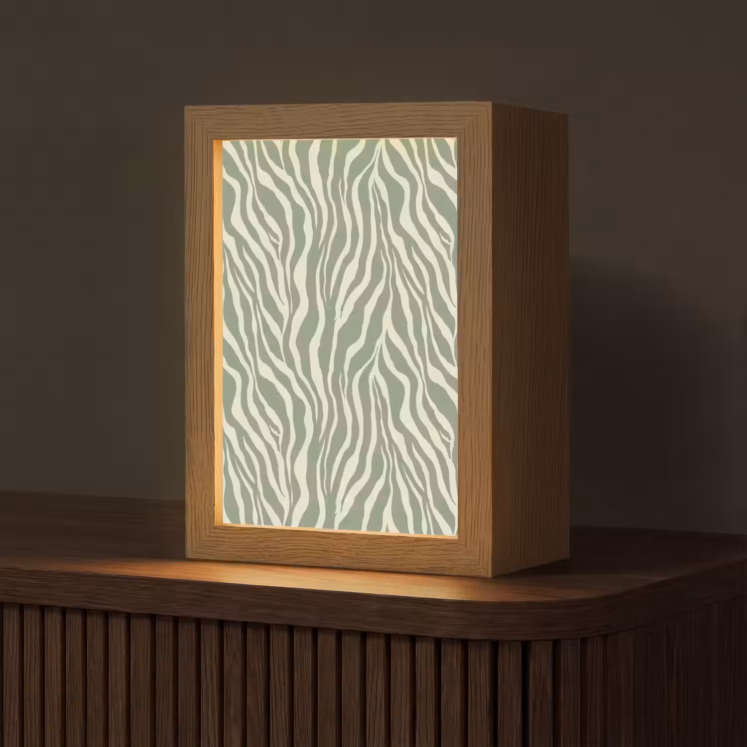 Zebra - Motief - Groen Light Box met kabel (Tafellamp) klein 925 -z3d_website