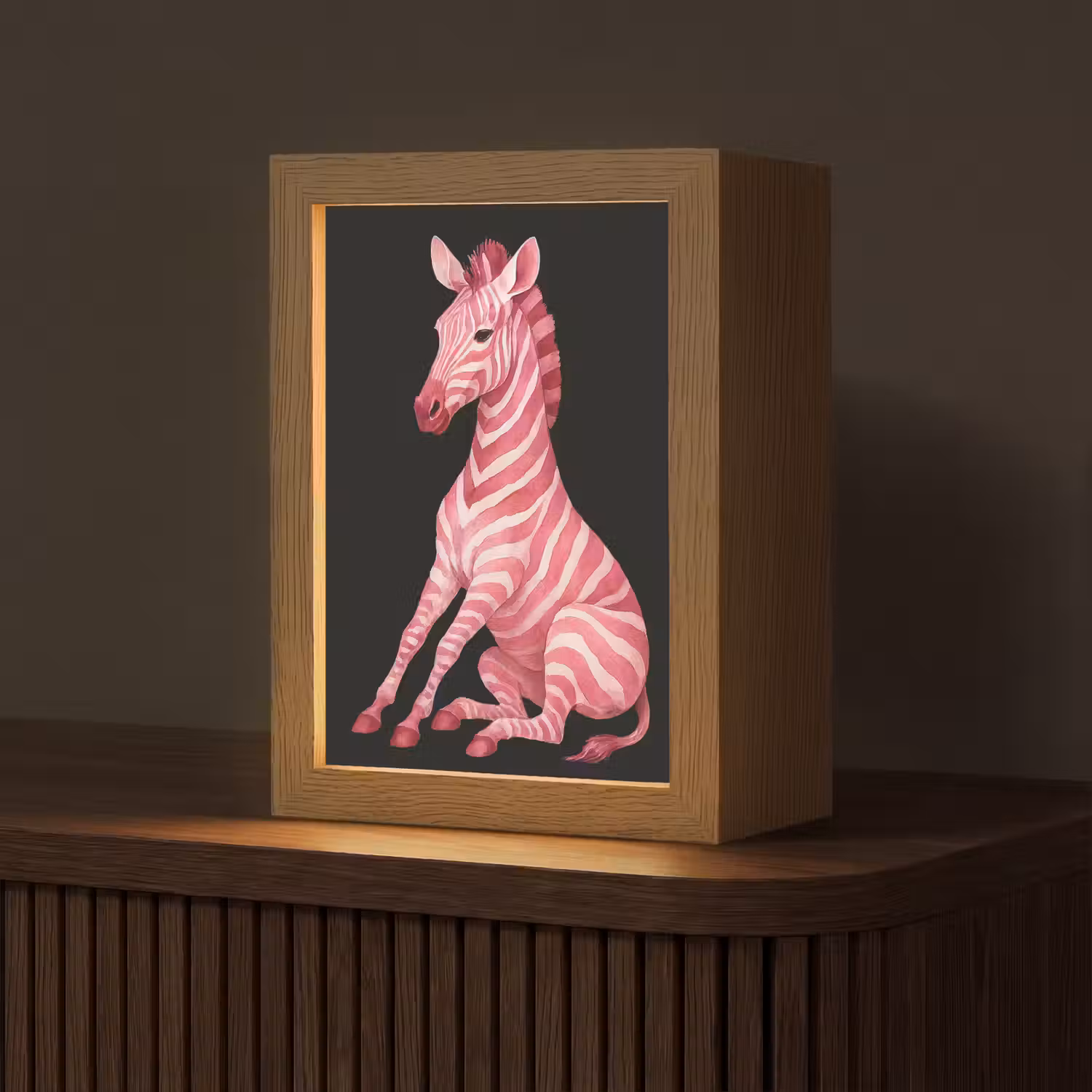 Zebra - Roze - Gestreept Light Box met kabel (Tafellamp) klein -z3d_website