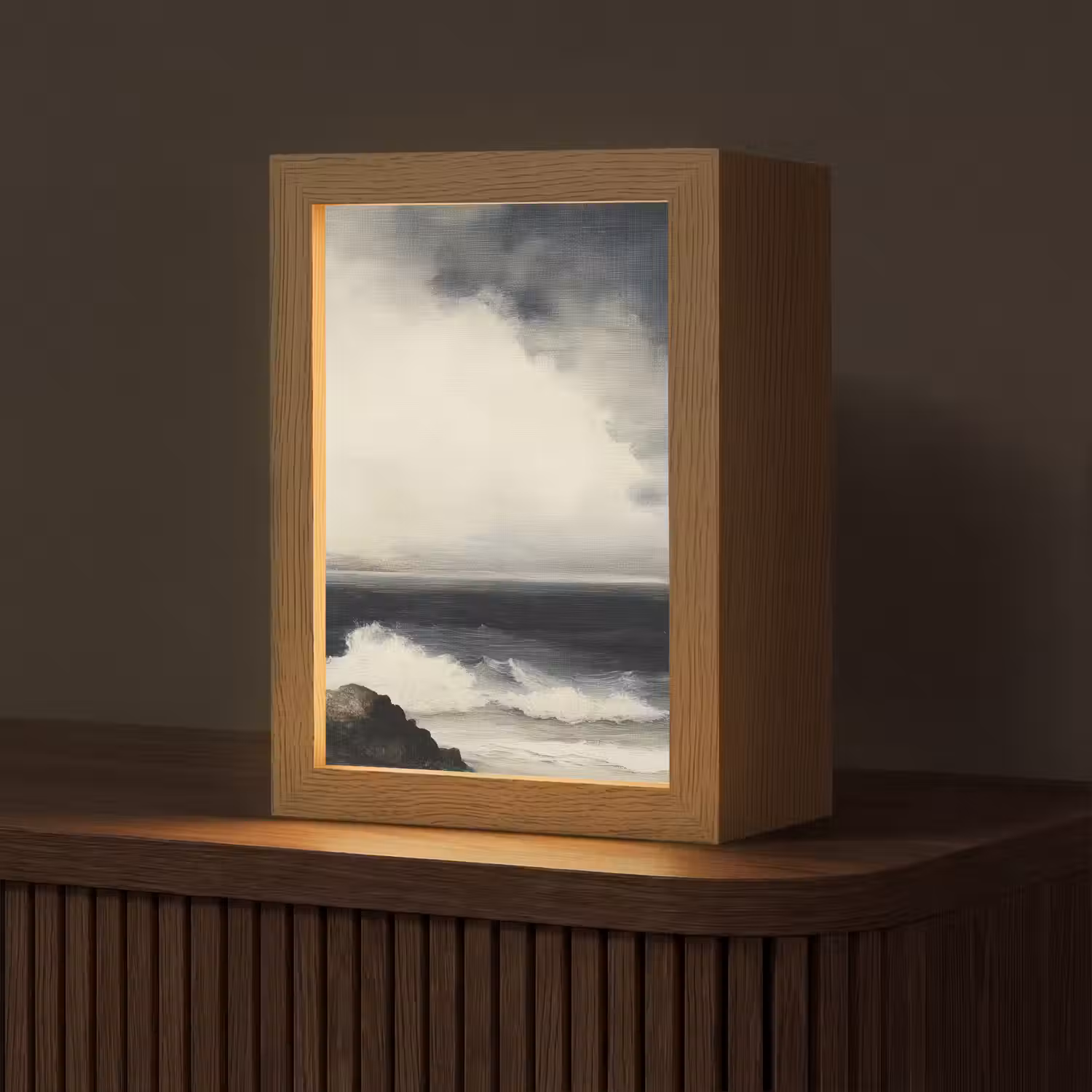 Zee - Rotsen - Storm Light Box met kabel (Tafellamp) klein -z3d_website