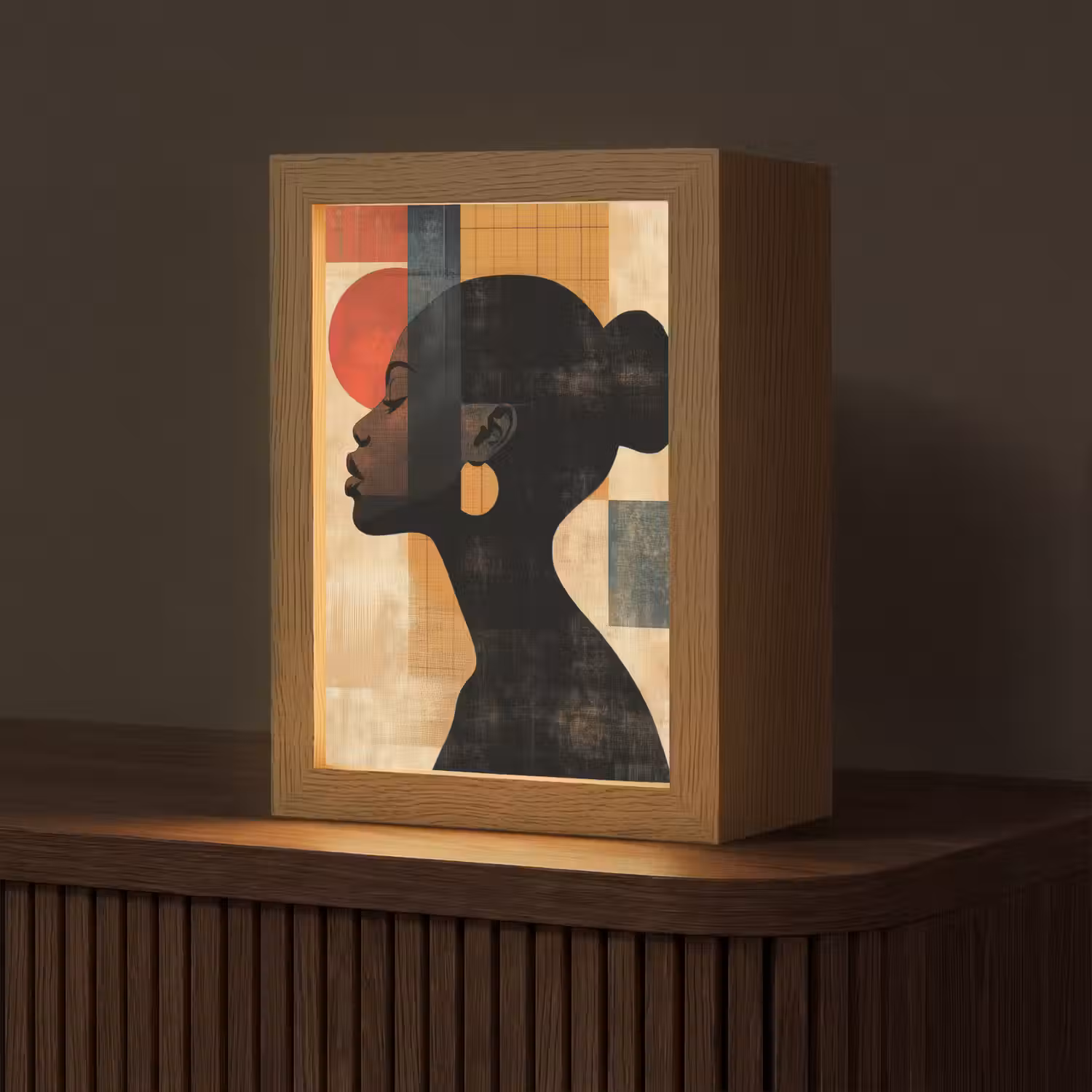 Zijaanzicht - Vrouw - Vormen Light Box met kabel (Tafellamp) klein -z3d_website