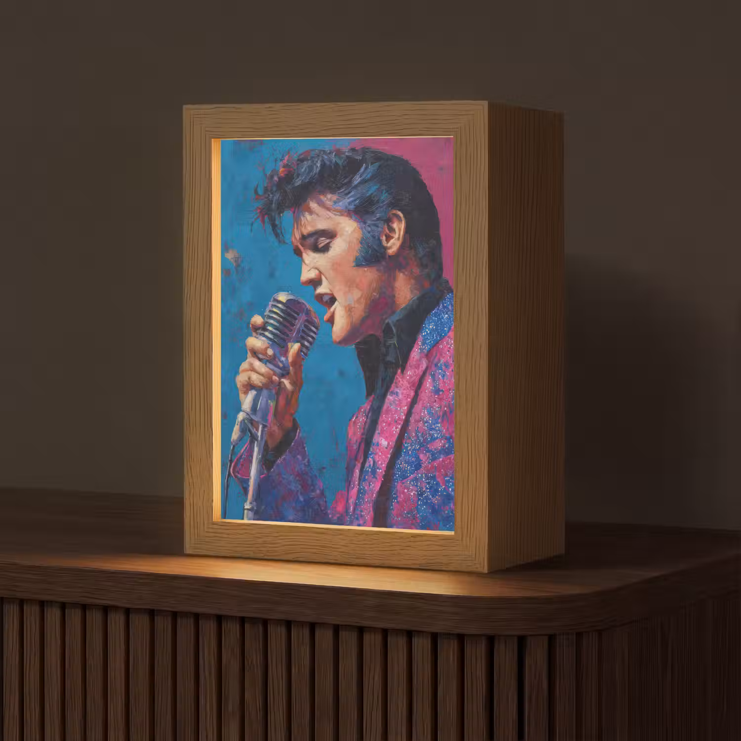 Zingende man - Glitterjas - Microfoon Light Box met kabel (Tafellamp) klein -z3d_website