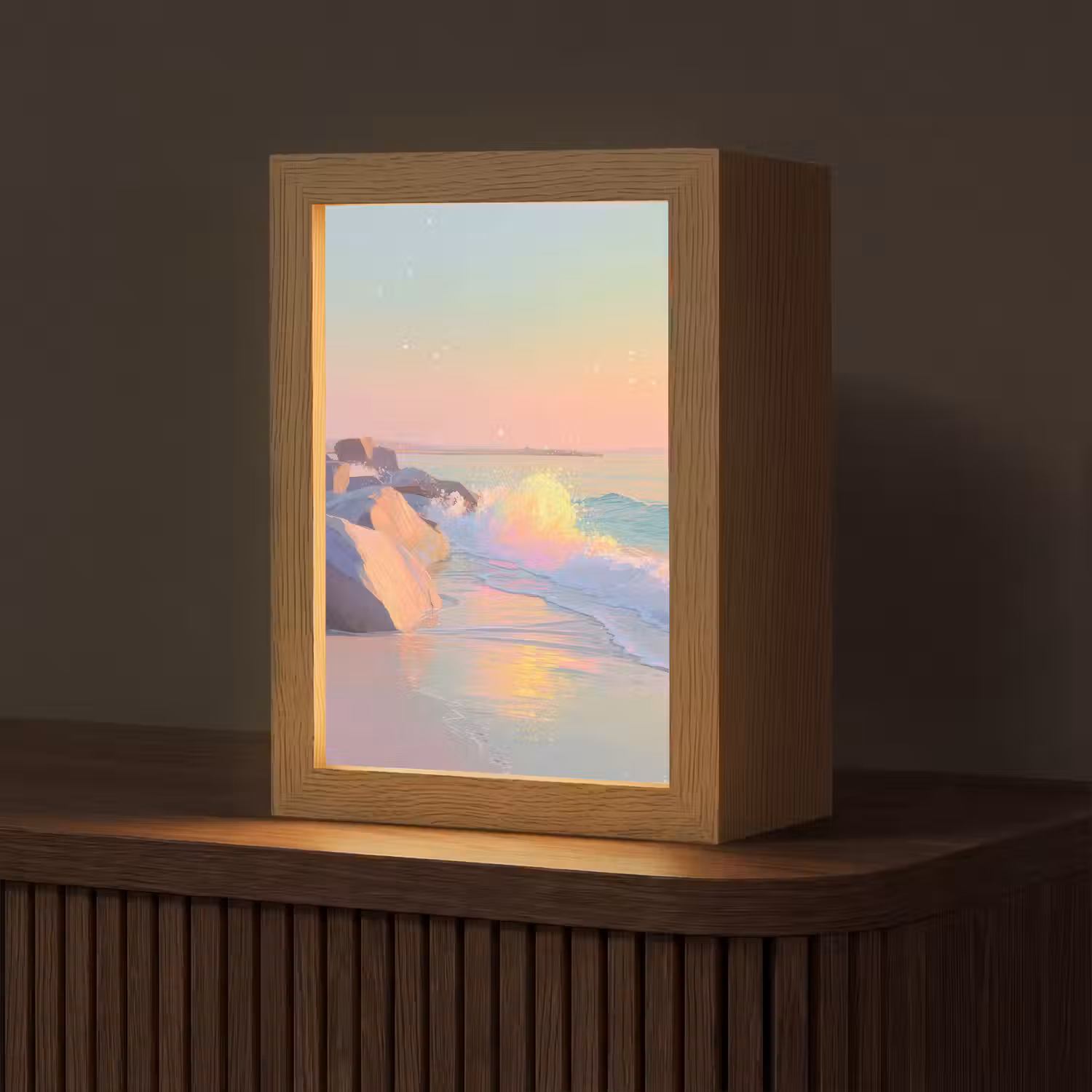 Zomerlicht - Strand - Fonkelende accenten Light Box met kabel (Tafellamp) klein -z3d_website