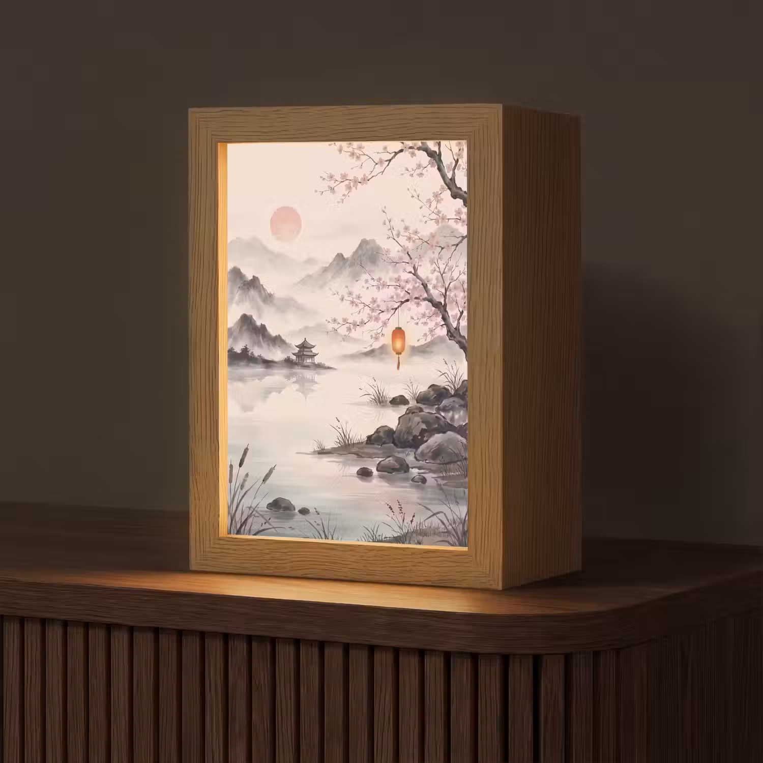 Zon - Japans - Traditioneel Light Box met kabel (Tafellamp) klein -z3d_website