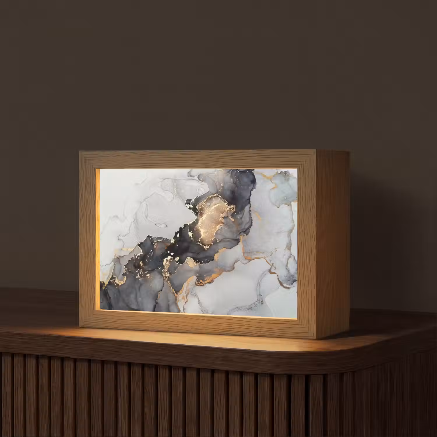 Zwart - Marmer - Luxe - Goud Light Box met kabel (Tafellamp) klein -z3d_website