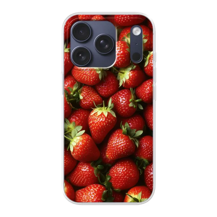 Aardbei - Fruit - Rood Telefoonhoesje iPhone 17 Pro klein -3d