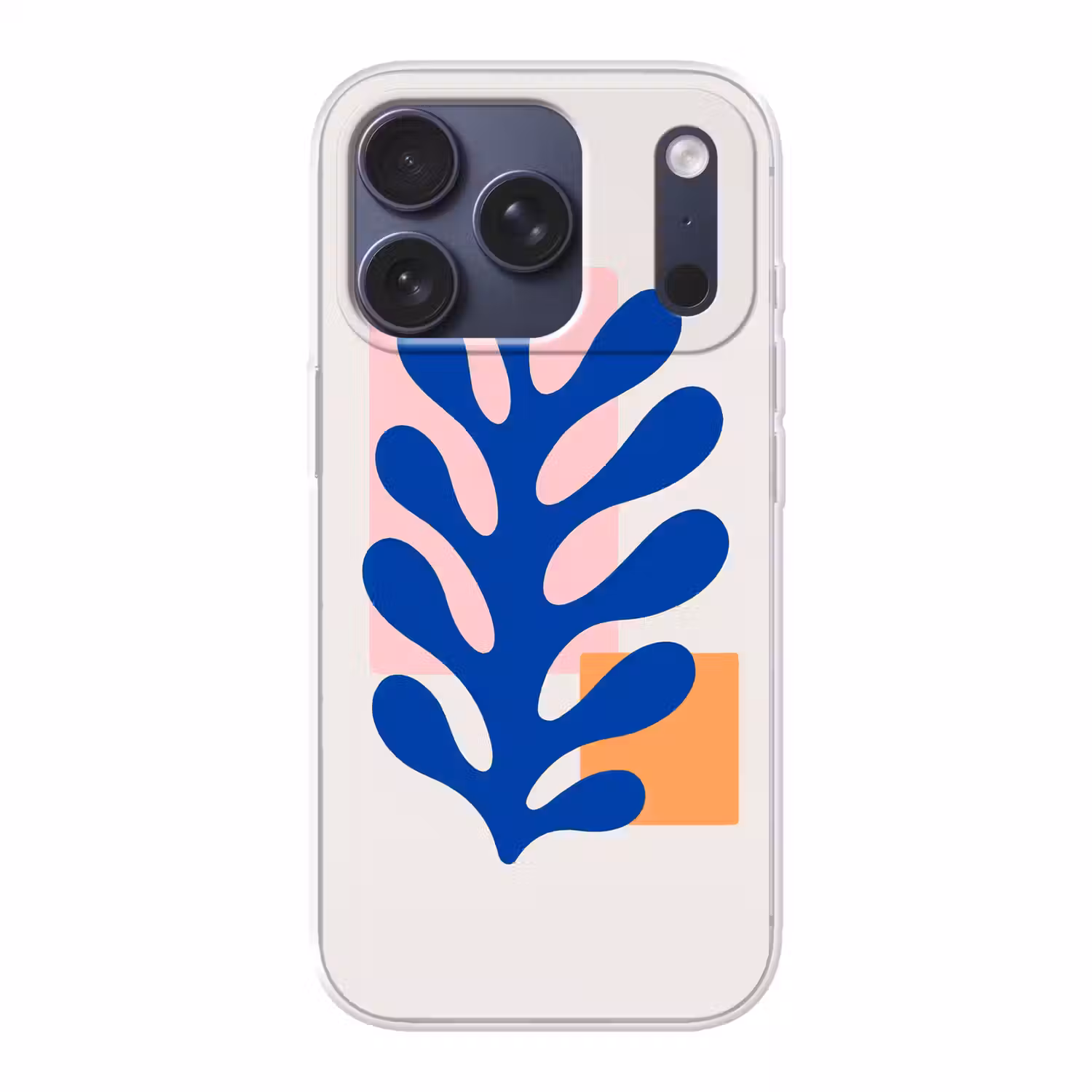 Abstract - Blad - Blauw - Rechthoeken Telefoonhoesje iPhone 17 Pro klein -3d