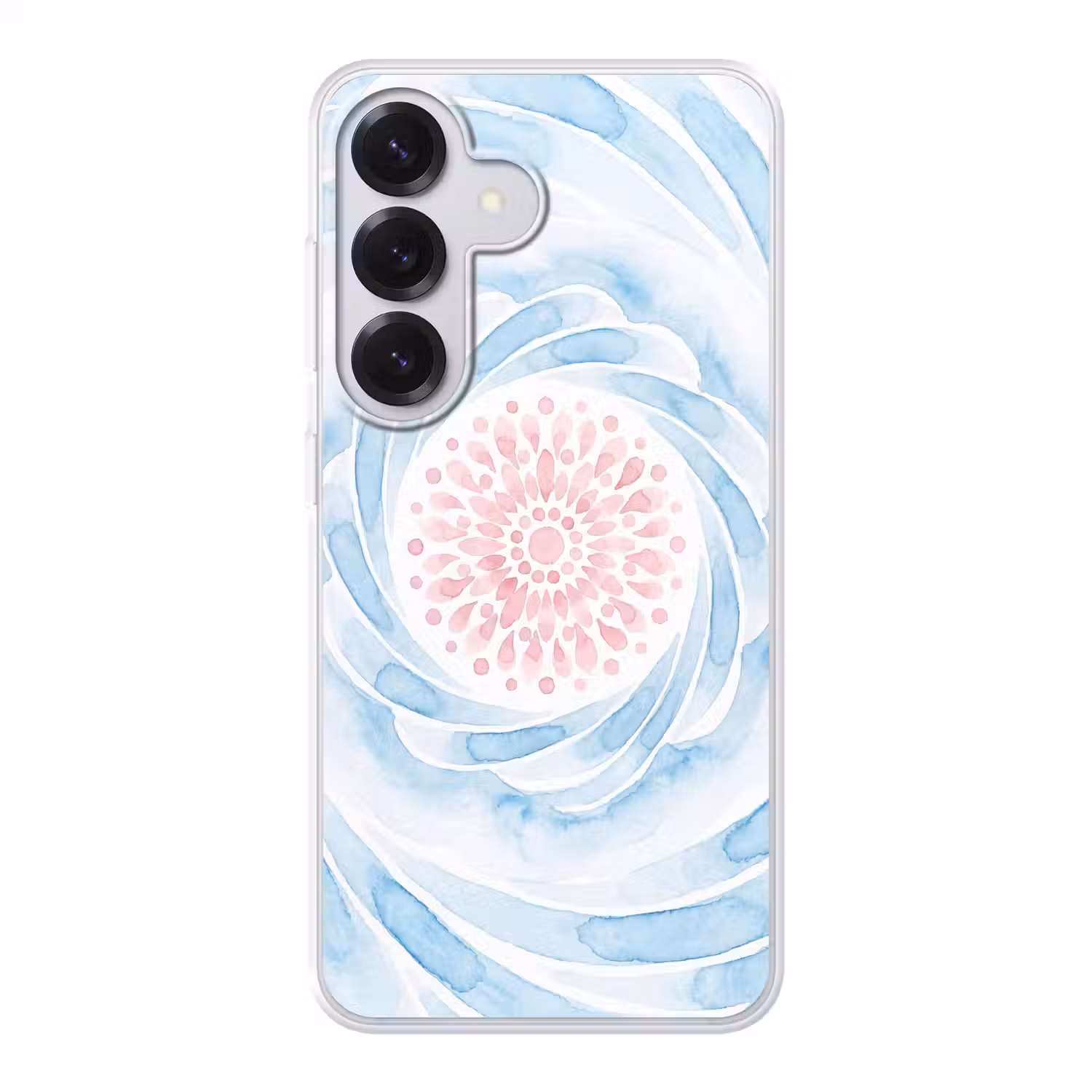 Abstract - Bloemvorm - Aquarel - Roze - Blauw Telefoonhoesje Samsung Galaxy S26 klein -3d