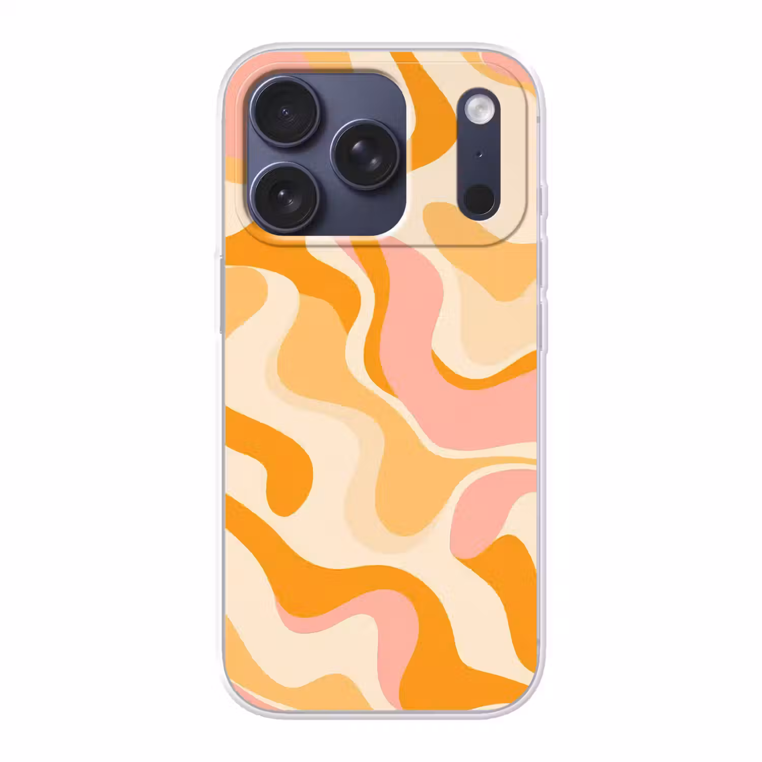 Abstract - Golvend - Oranje Telefoonhoesje iPhone 17 Pro klein -3d