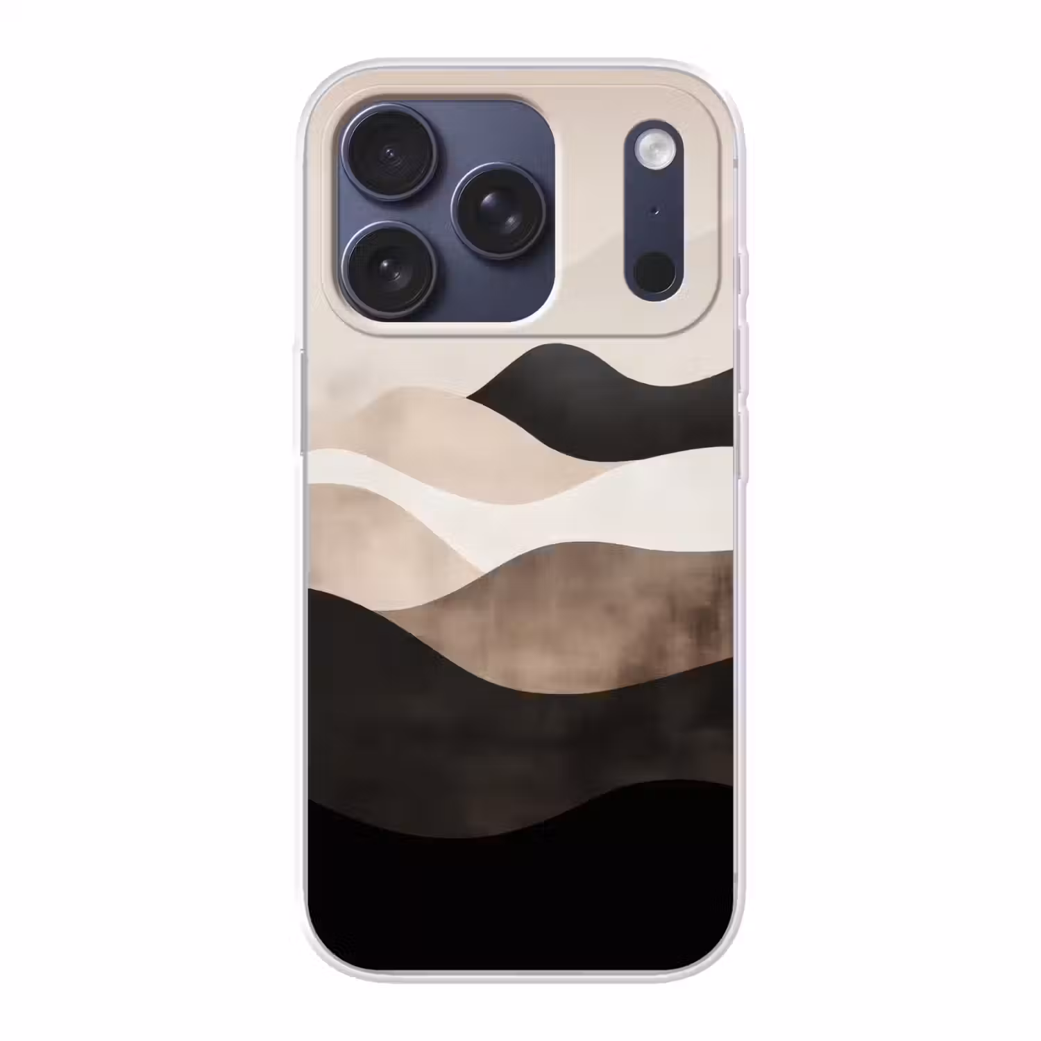 Abstract - Landschap - Golven - Crèmekleur Telefoonhoesje iPhone 17 Pro klein -3d
