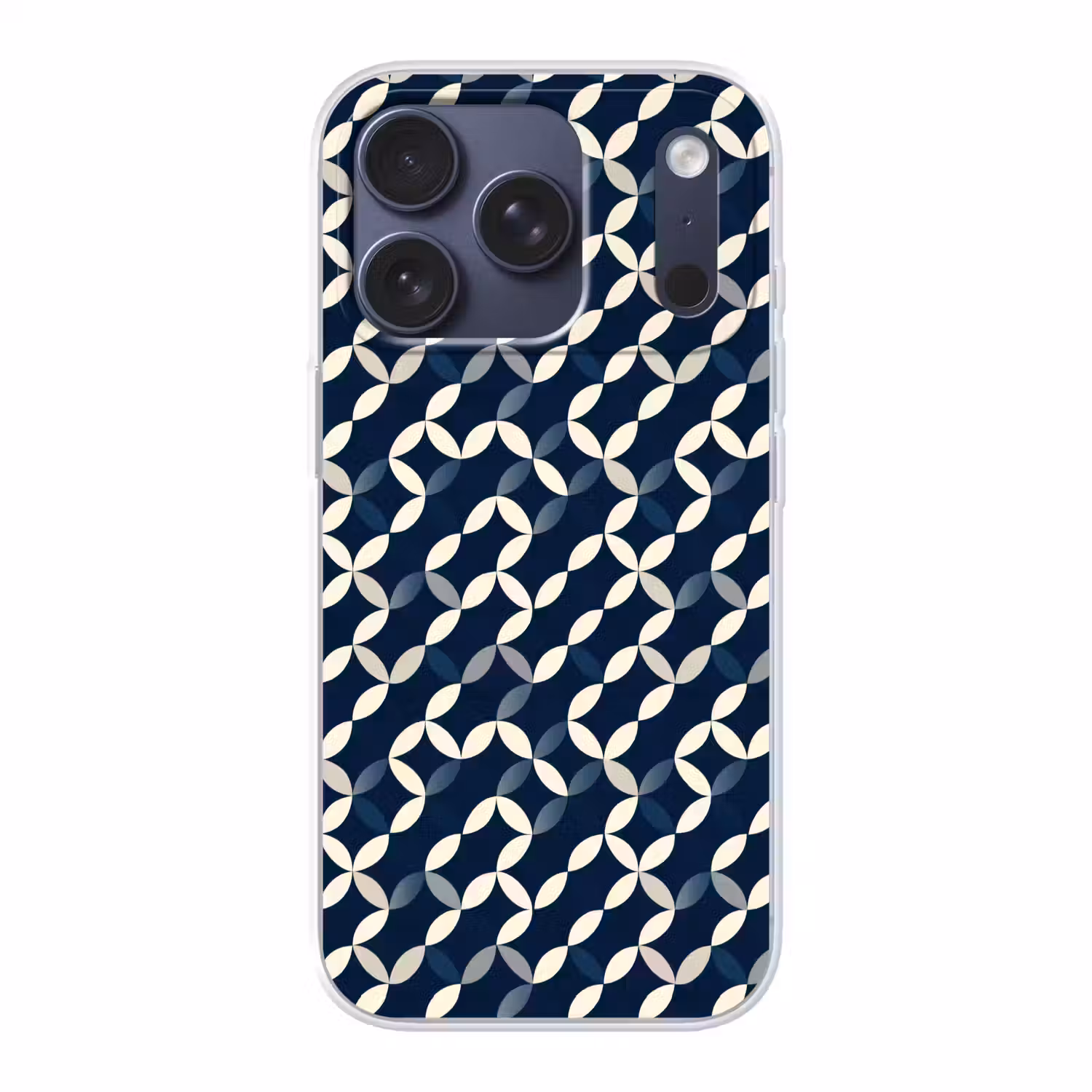 Abstract - Patroon - Blauw Telefoonhoesje iPhone 17 Pro klein 878 -3d