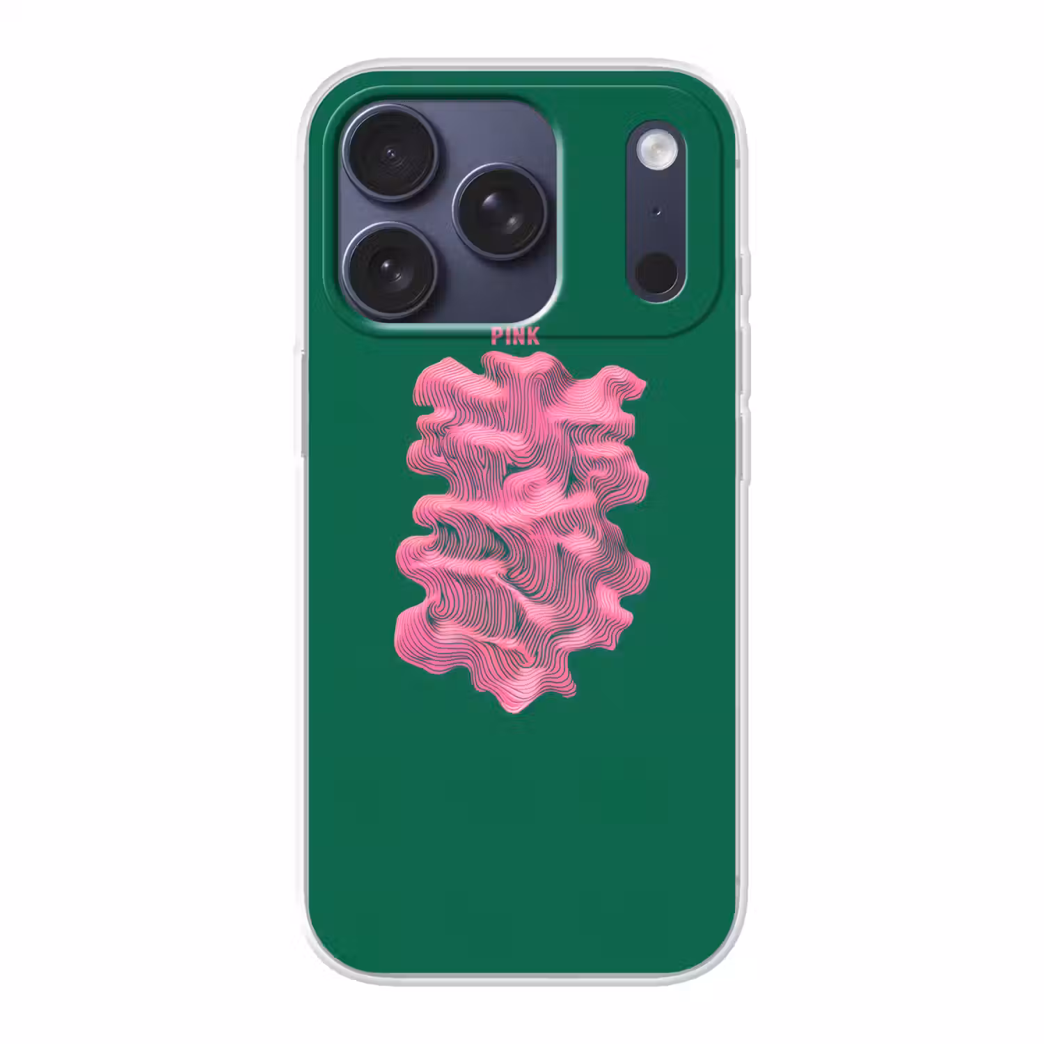 Abstract - Pink - Lijnen - Groen Telefoonhoesje iPhone 17 Pro klein -3d