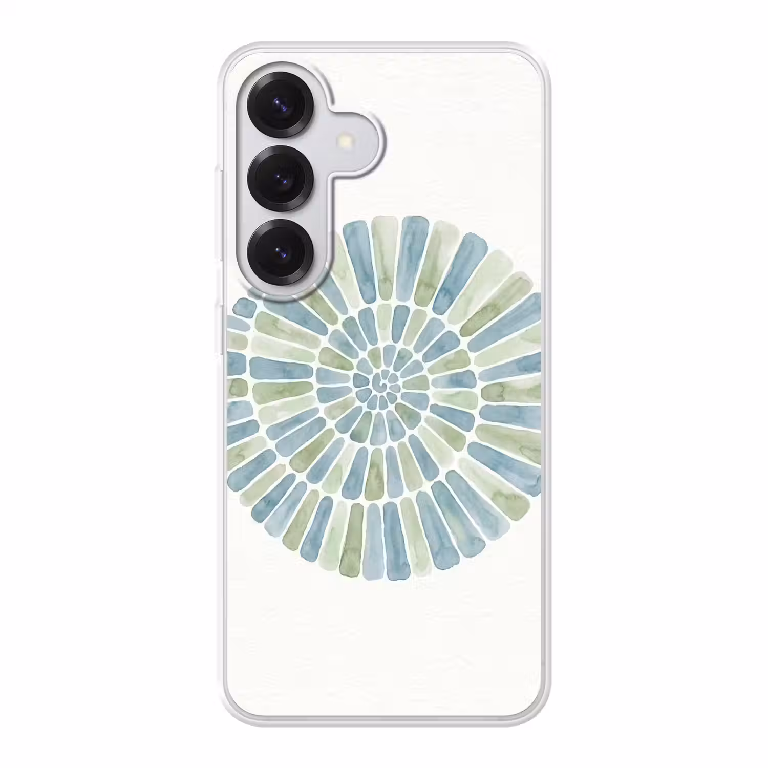 Abstract - Spiraal - Patroon - Modern - Blauw-Groen Telefoonhoesje Samsung Galaxy S26 klein -3d