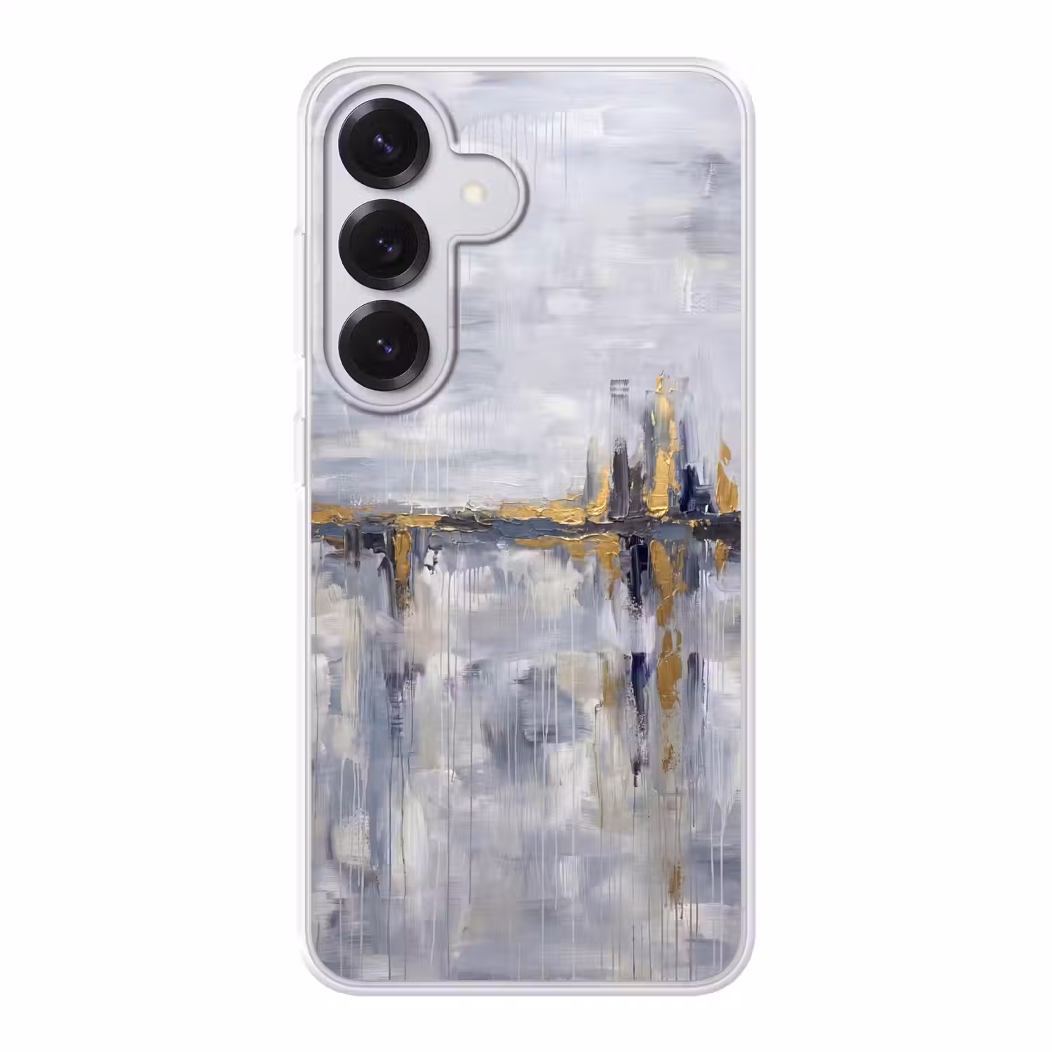 Abstract - Structuur - Goud - Grijs - Modern Telefoonhoesje Samsung Galaxy S26 klein -3d