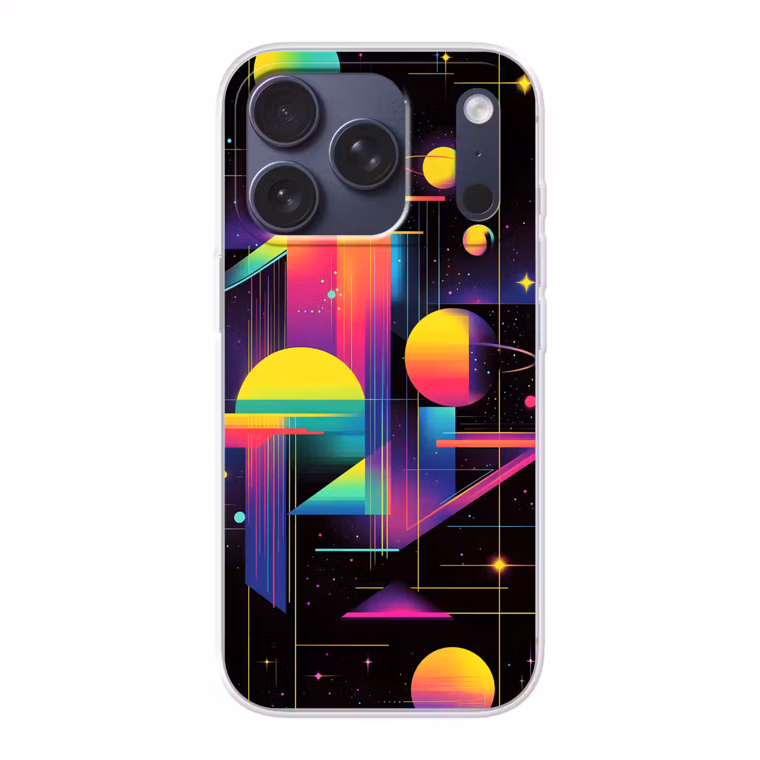Abstract - Vormen - Kleurrijk - Lijnen Telefoonhoesje iPhone 17 Pro klein -3d