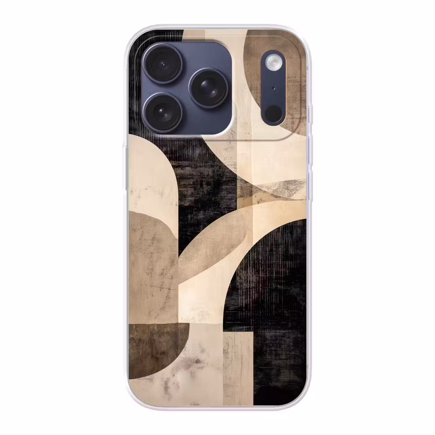 Abstract - Vormen - Modern - Beige Telefoonhoesje iPhone 17 Pro klein -3d