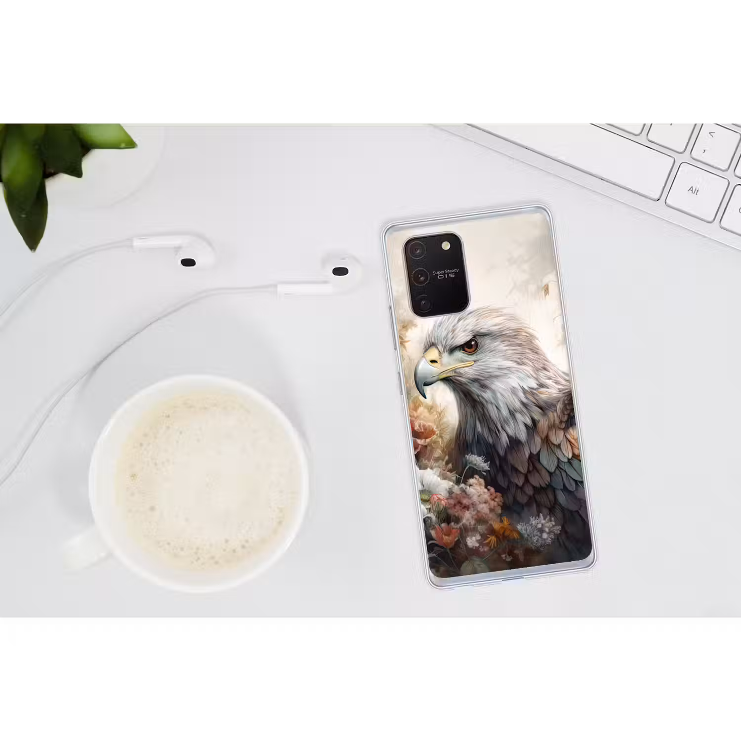 Arend - Adelaar - Vogel - Bloemen - Natuur Telefoonhoesje Samsung Galaxy S10 Lite klein -oordopS10Lite