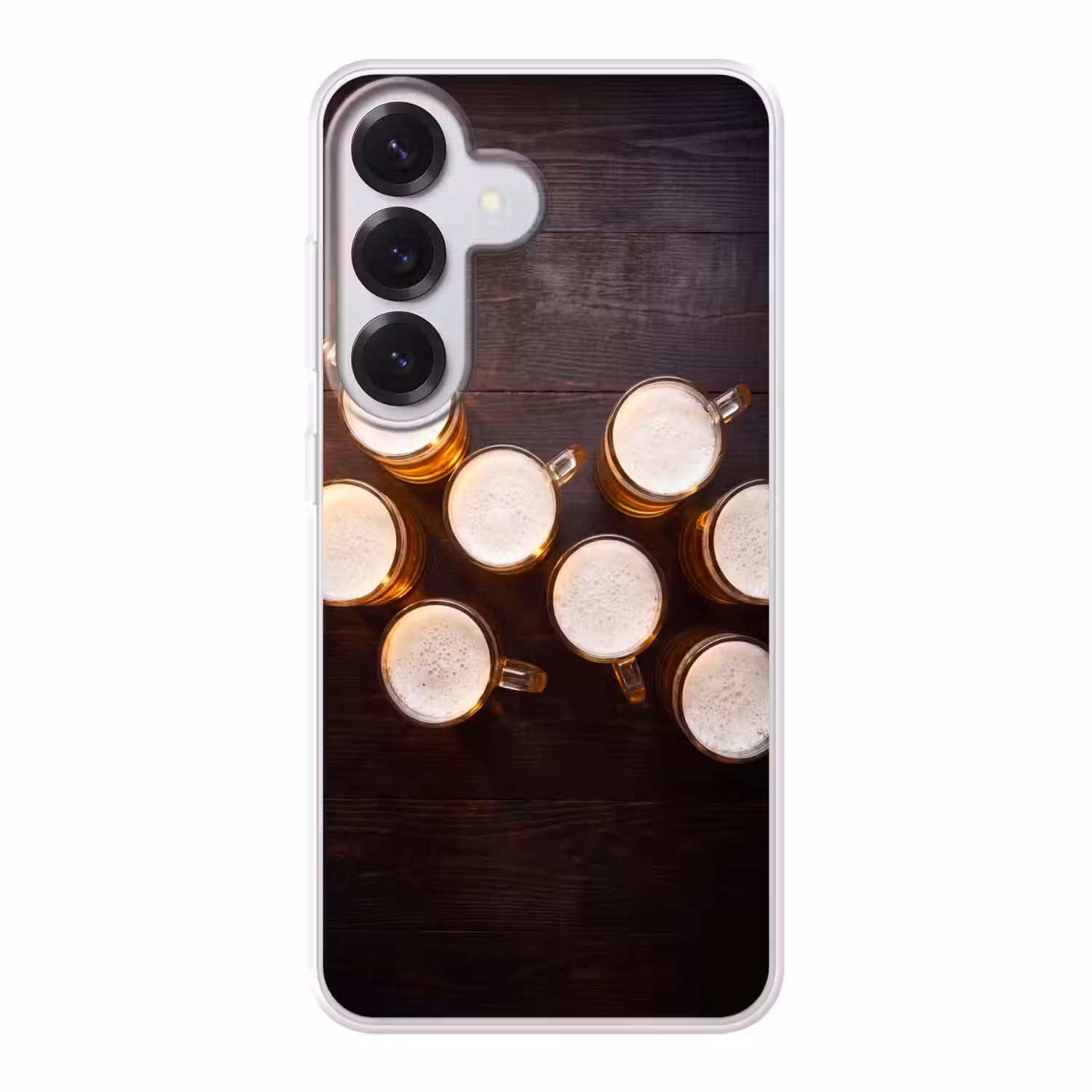 Bier - Glazen - Schuim - Hout - Drank Telefoonhoesje Samsung Galaxy S26 klein -3d